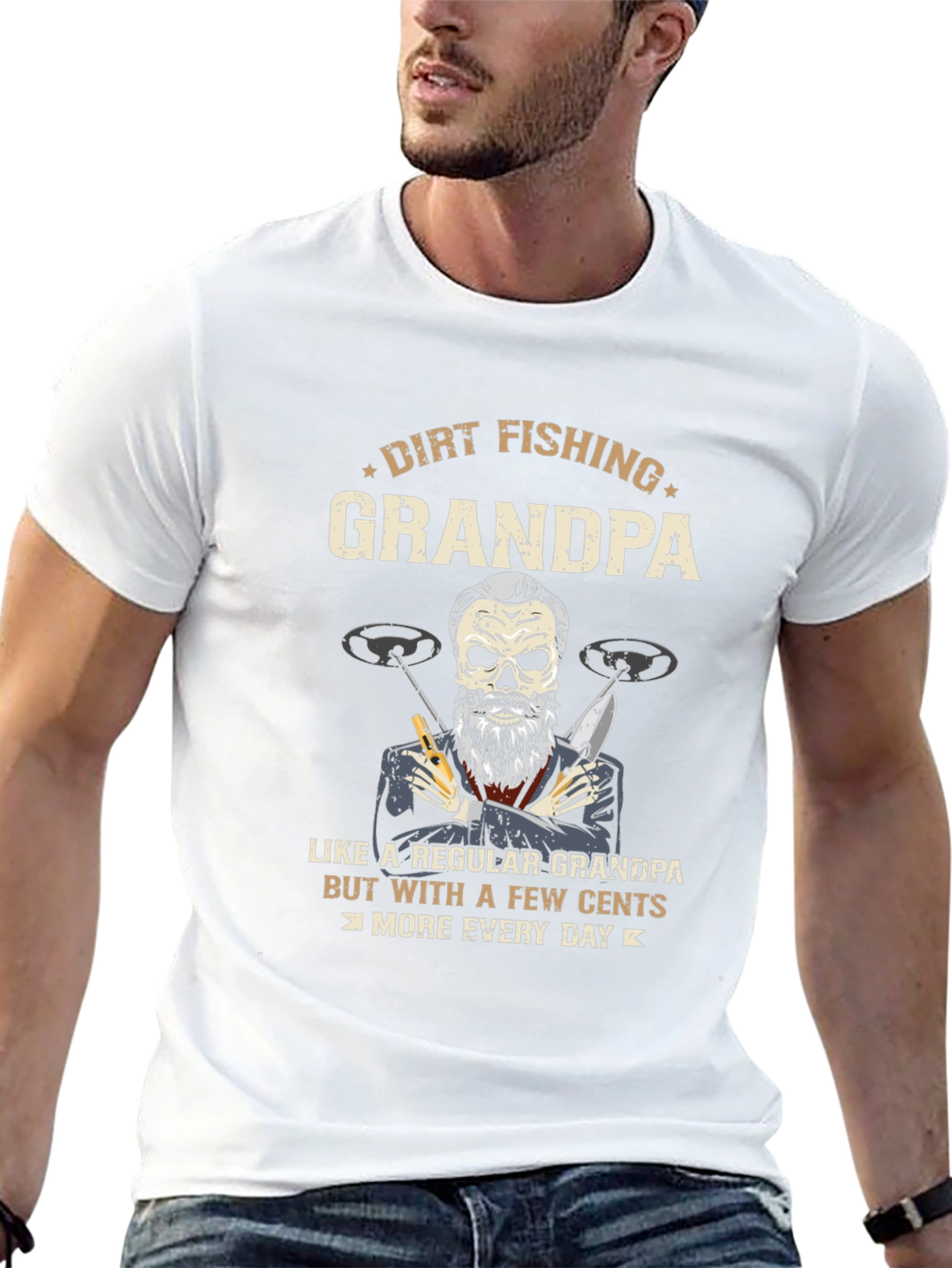 Dirt Fishing Grandpa T-Shirt