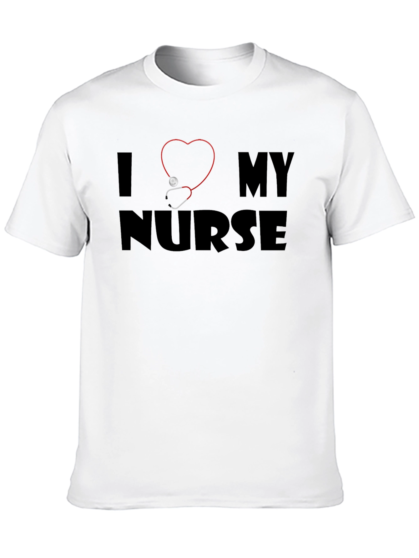 I Heart My Nurse T-Shirt - Stethoscope Heart Design