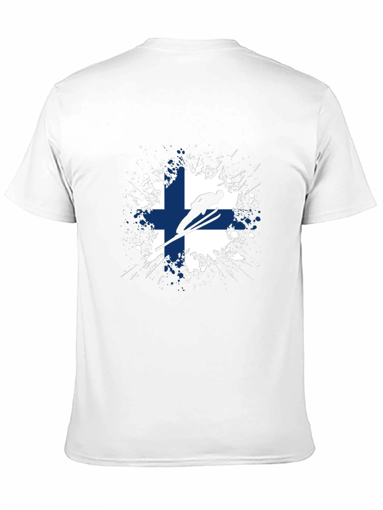 Finland Flag Ski Jump Black T-Shirt