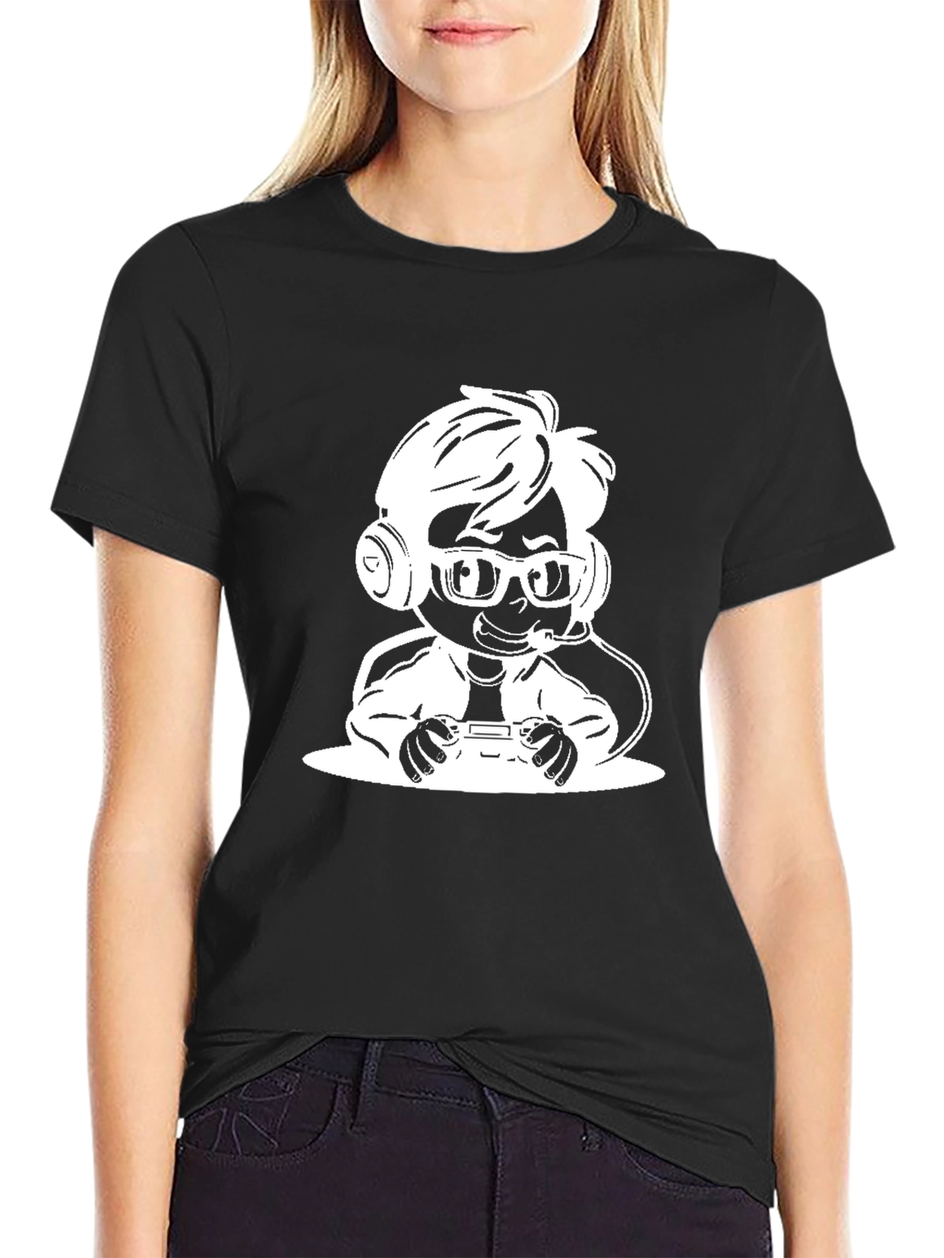 Gamer Kid T-Shirt - Black Cotton Blend