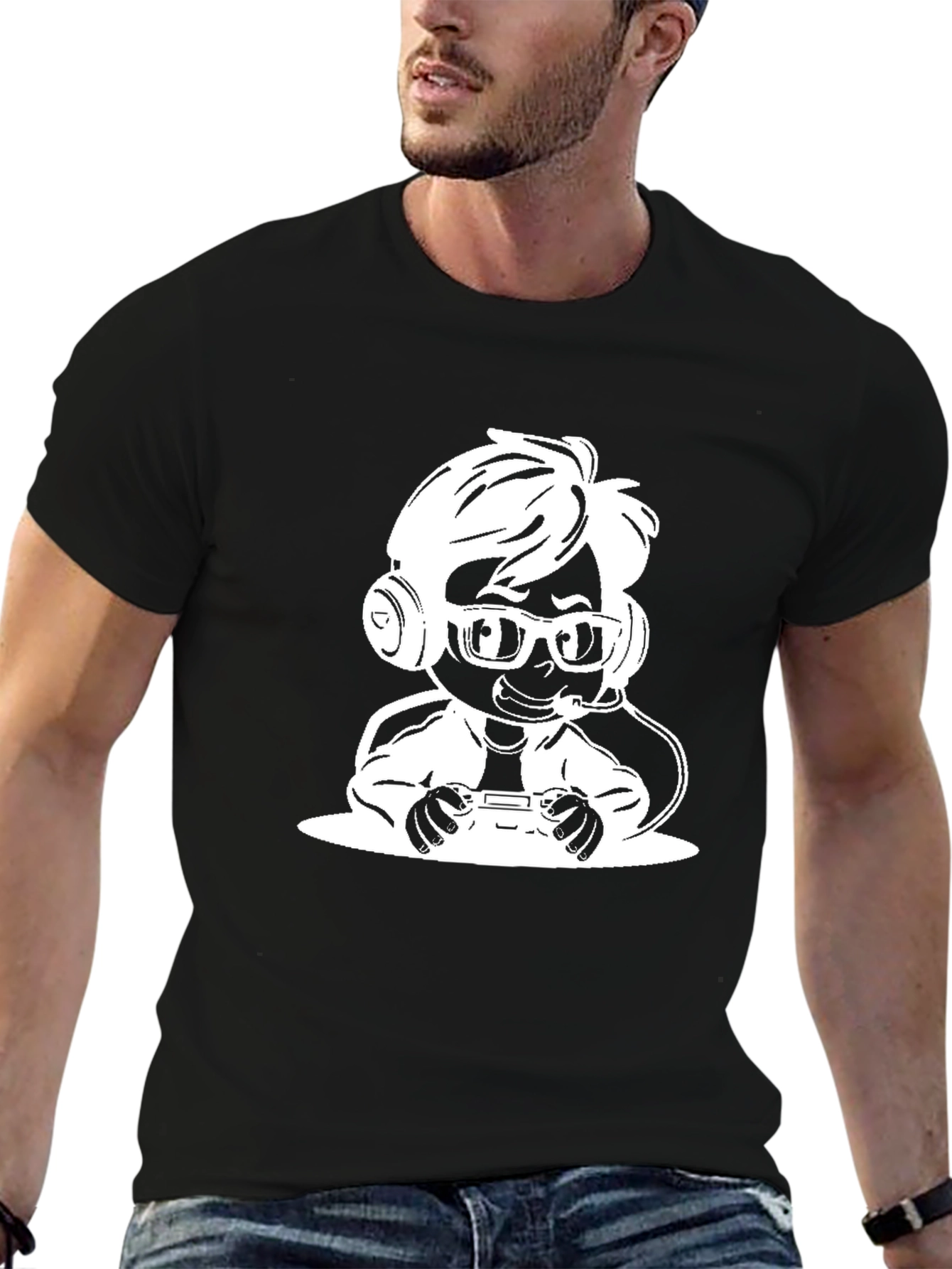 Gamer Kid T-Shirt - Black Cotton Blend
