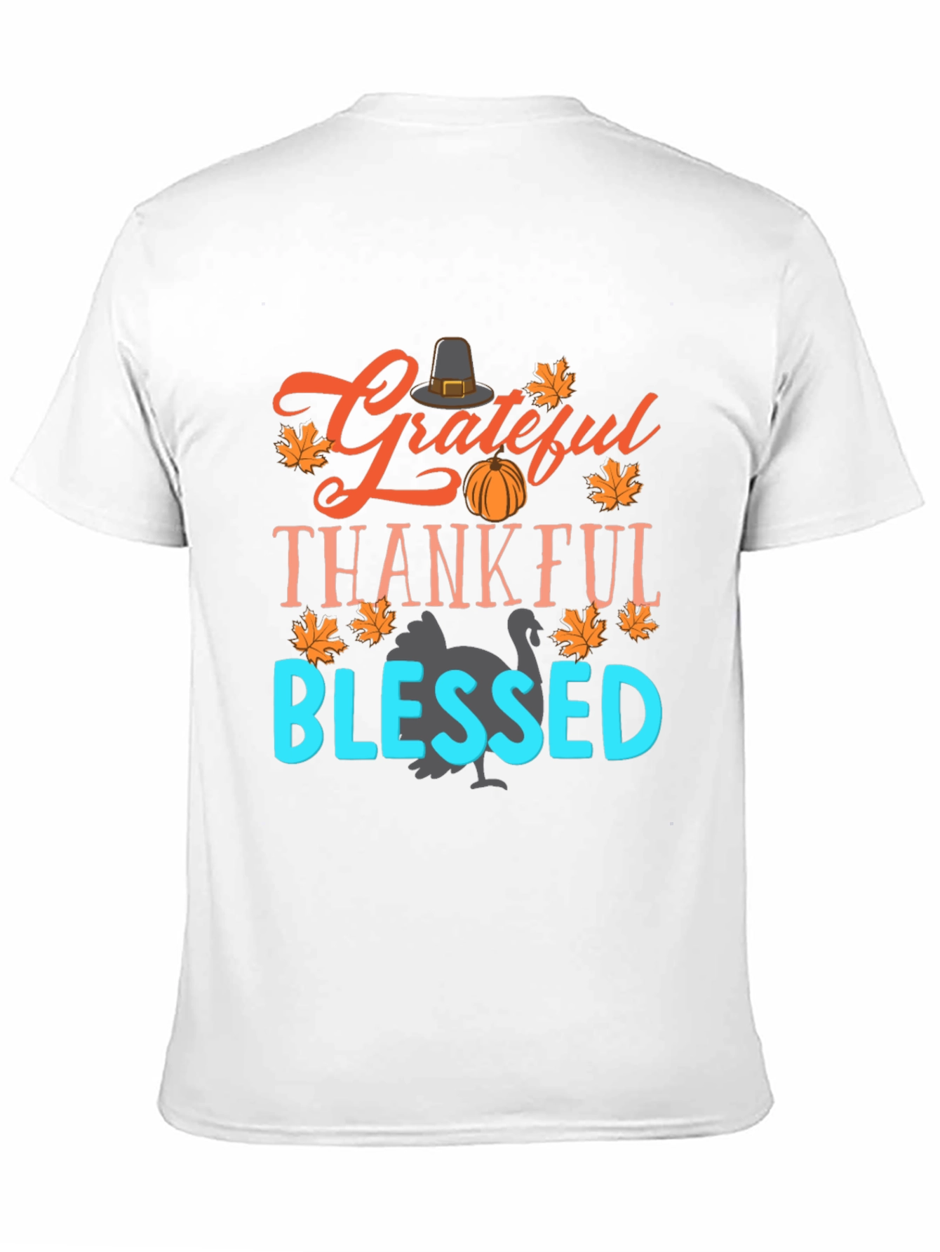 Grateful Thankful Blessed Thanksgiving Graphic Tee