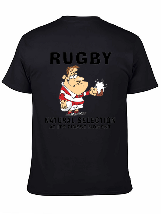 Rugby Beer T-Shirt: Natural Selection Humor Tee