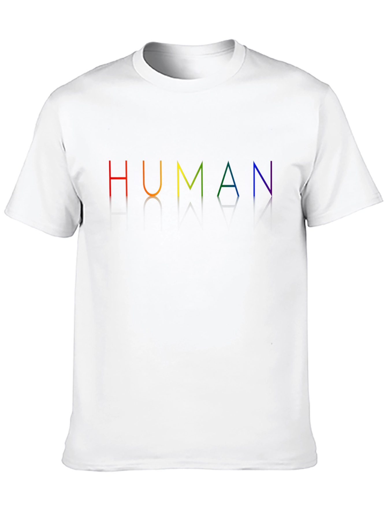 Human Rainbow Pride T-Shirt - Black Crew Neck