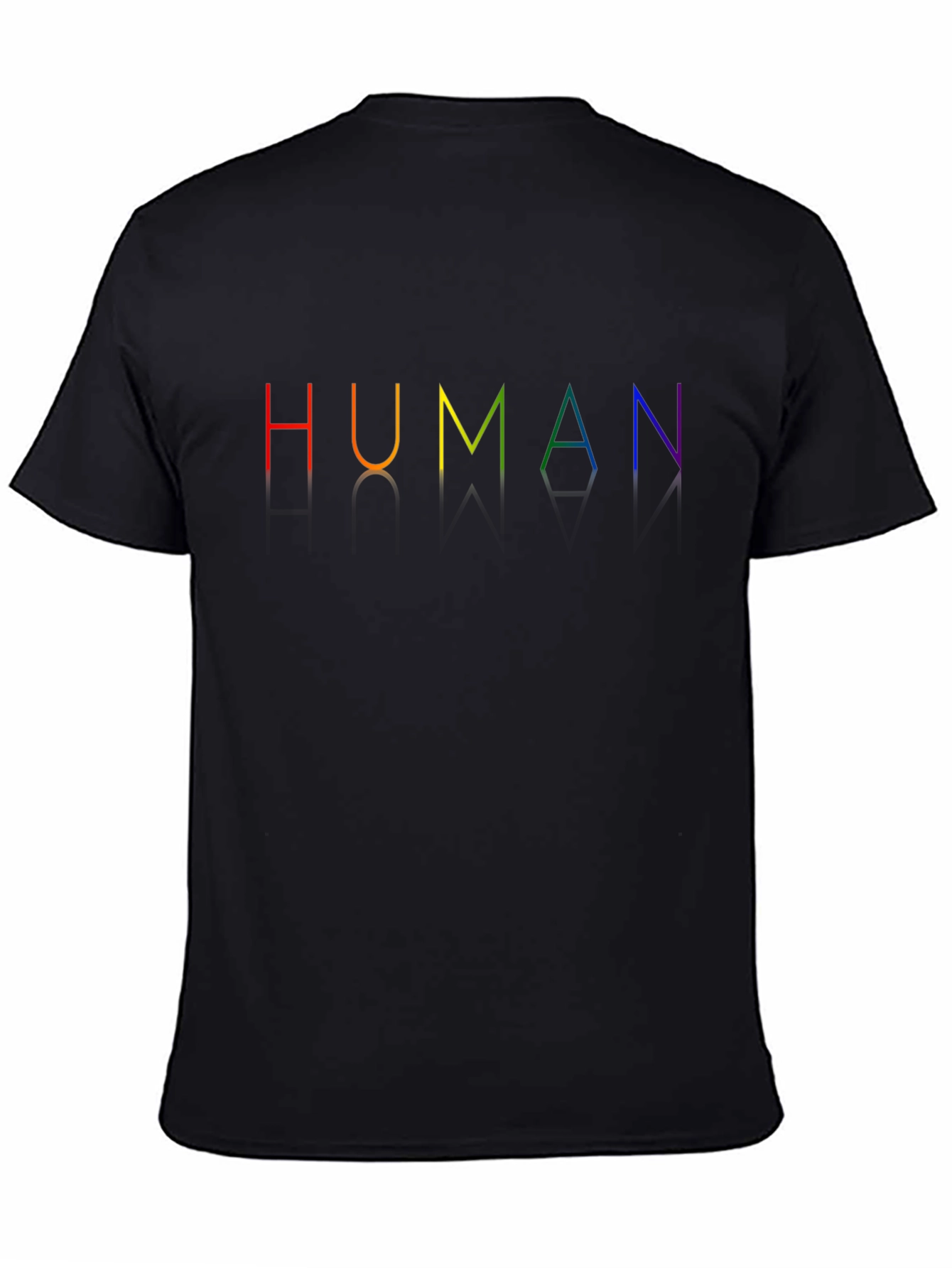 Human Rainbow Pride T-Shirt - Black Crew Neck
