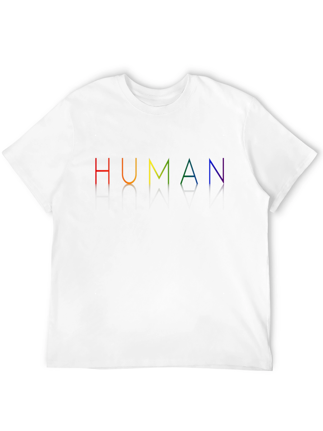 Human Rainbow Pride T-Shirt - Black Crew Neck