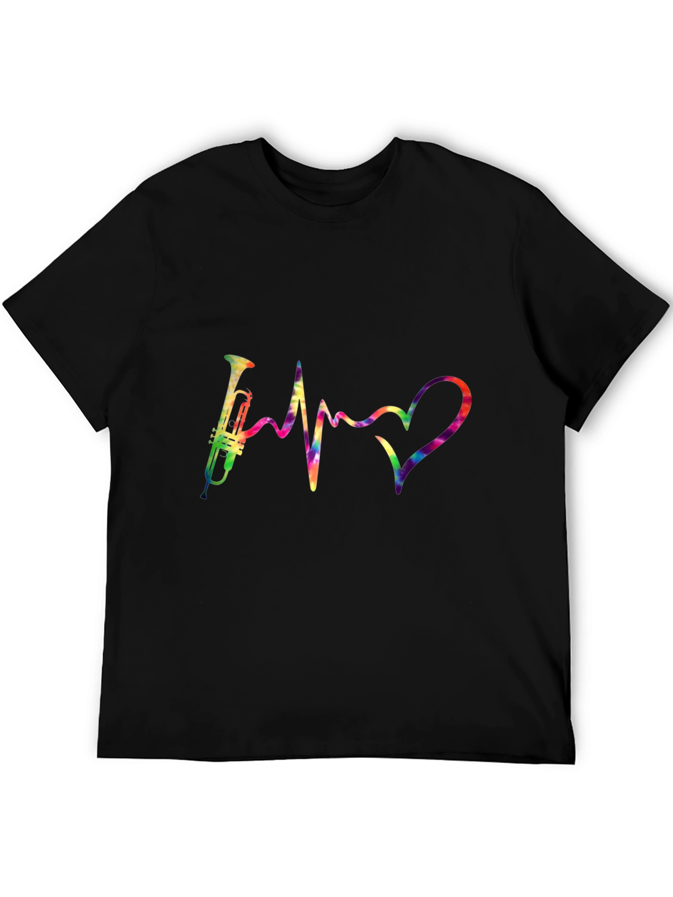 Trumpet Heartbeat Graphic Tee - Music Lover Shirt