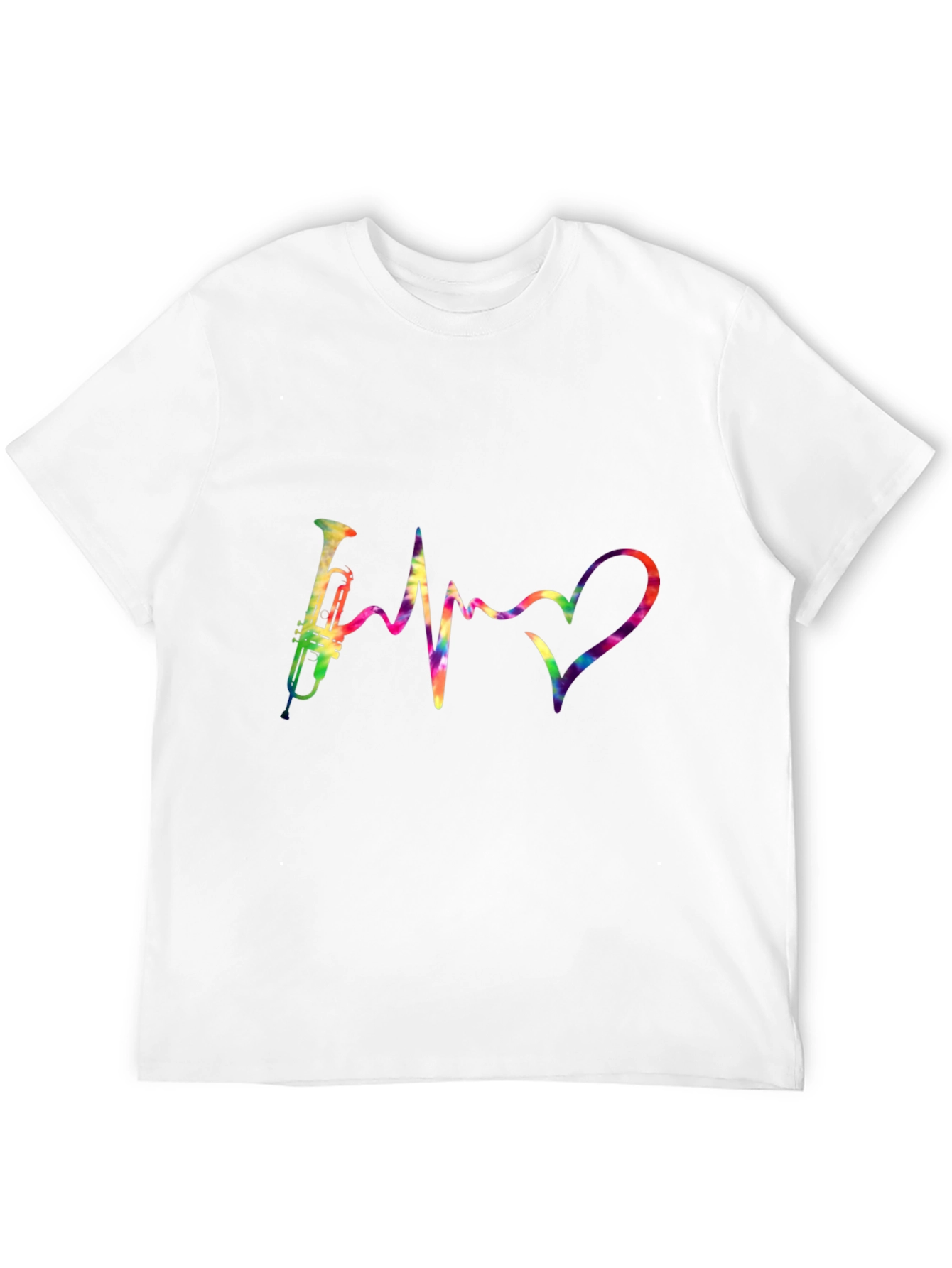 Trumpet Heartbeat Graphic Tee - Music Lover Shirt