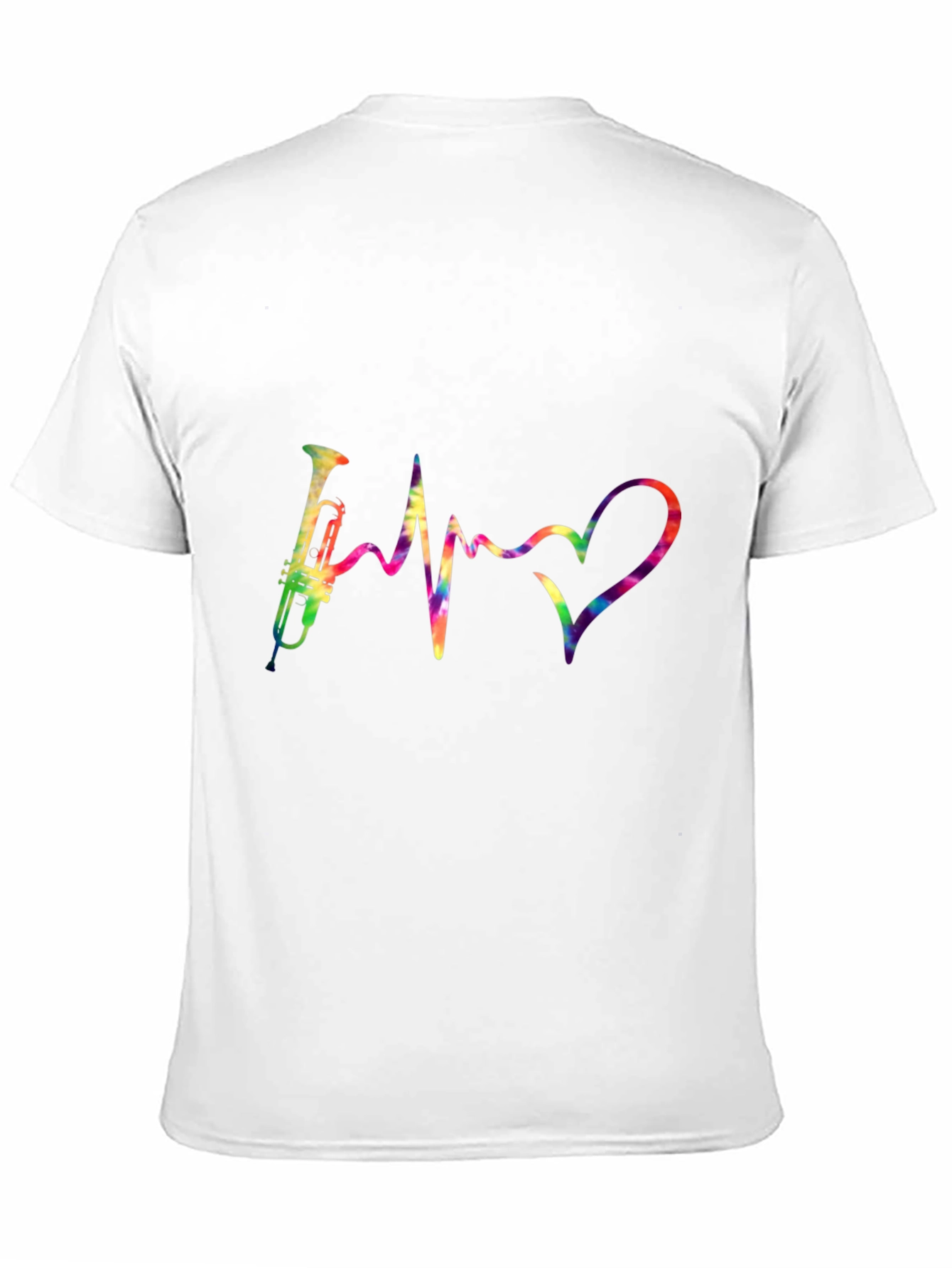 Trumpet Heartbeat Graphic Tee - Music Lover Shirt