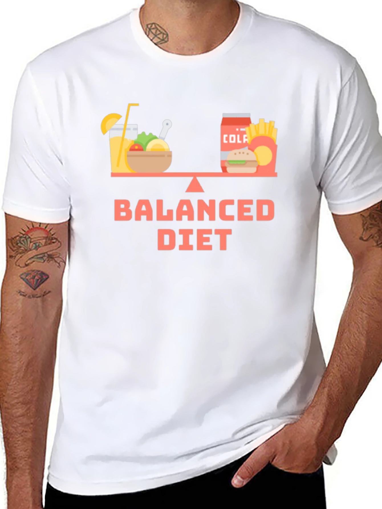 Balanced Diet T-Shirt - Funny Foodie Tee