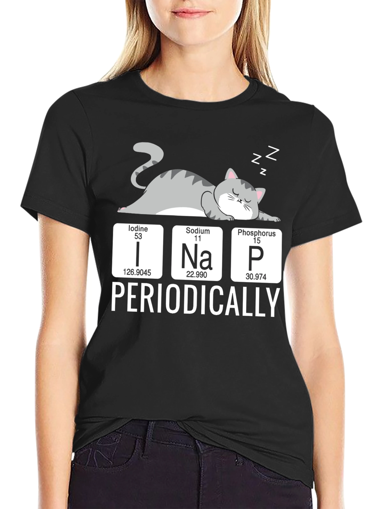 Periodically Cat Nap T-Shirt Funny Science Tee