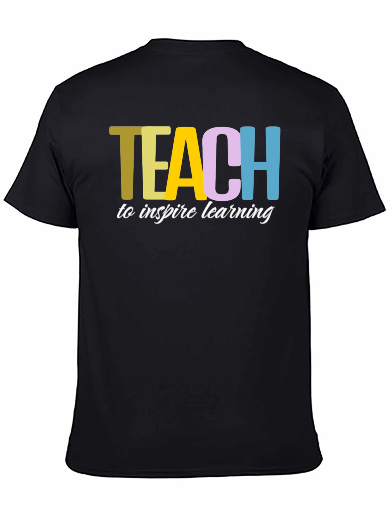 Teach to Inspire Learning Black Cotton T-Shirt