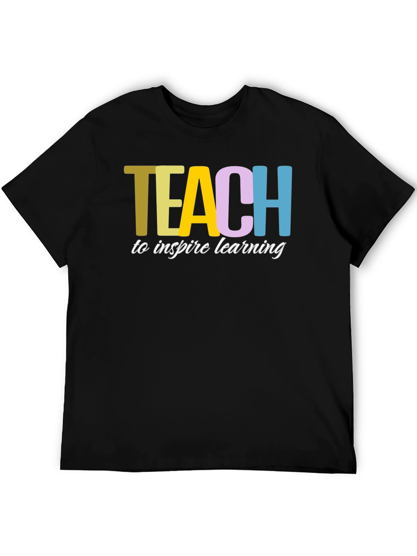 Teach to Inspire Learning Black Cotton T-Shirt