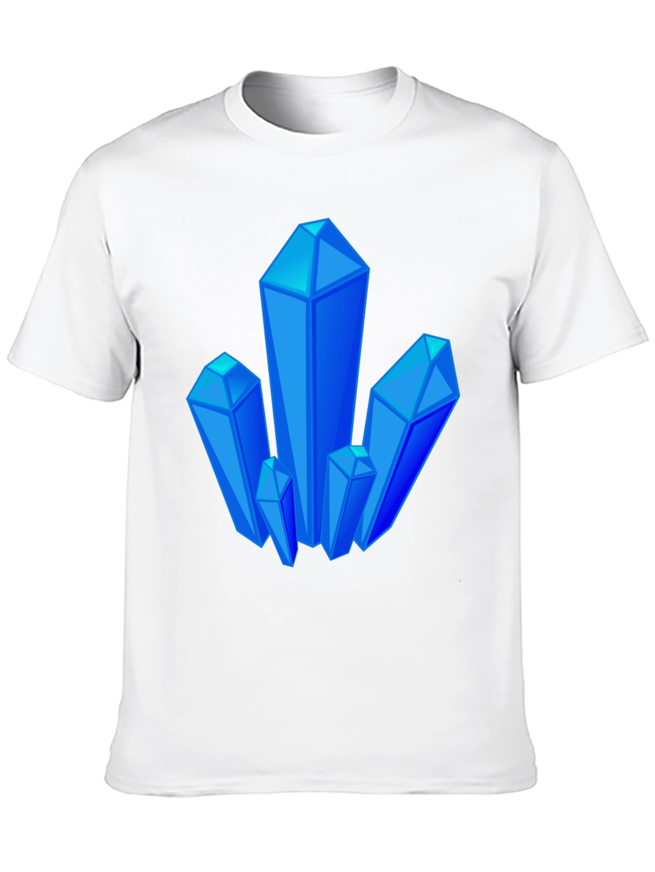 Blue Crystal Graphic Black T-Shirt