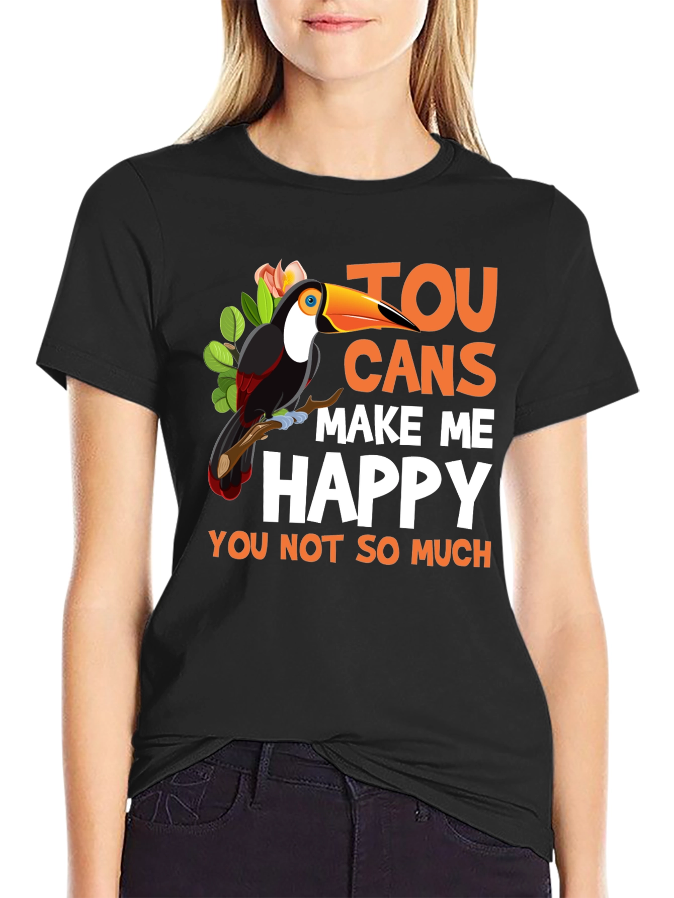 Funny Toucan Graphic Tee - Make Me Happy T-Shirt