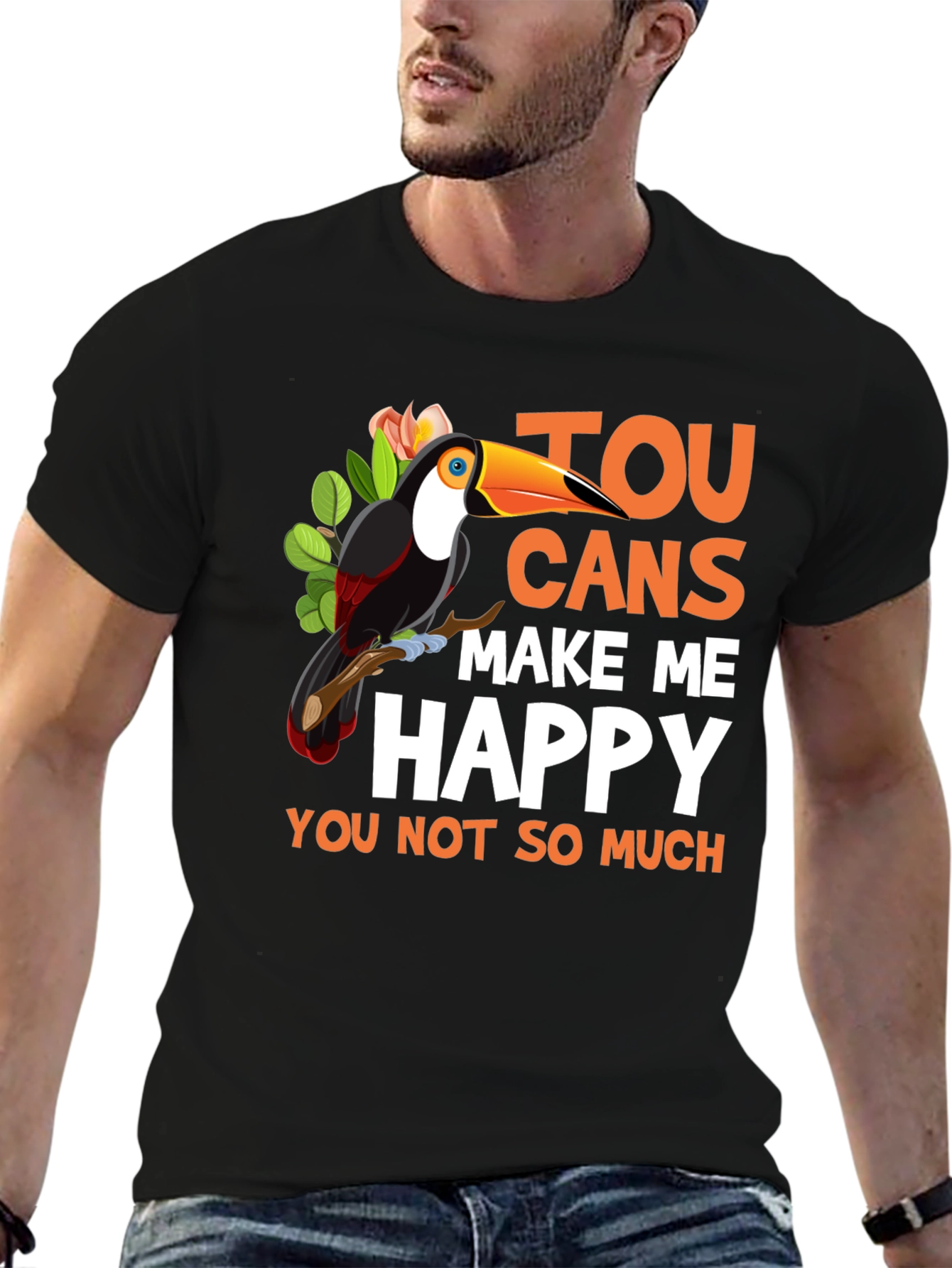 Funny Toucan Graphic Tee - Make Me Happy T-Shirt