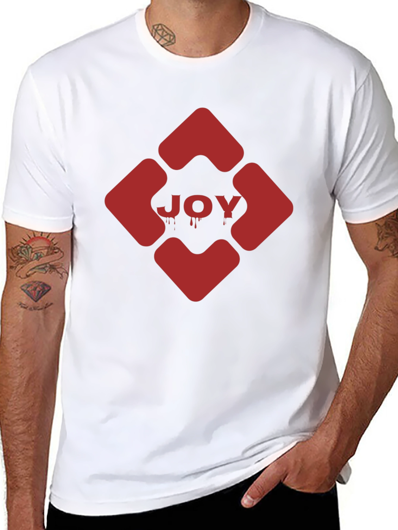 JOY Graphic Tee - Edgy Red Design on Black
