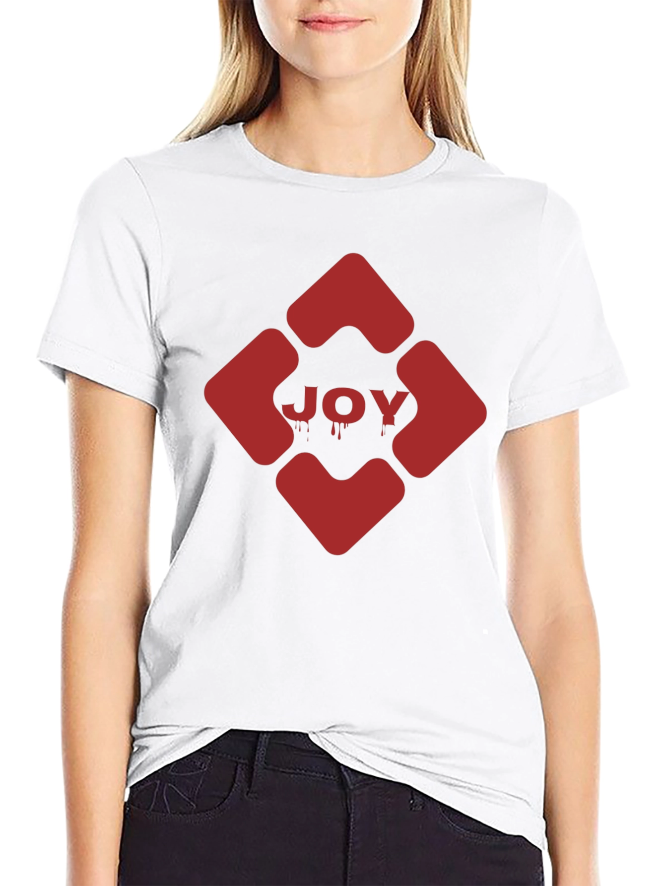 JOY Graphic Tee - Edgy Red Design on Black