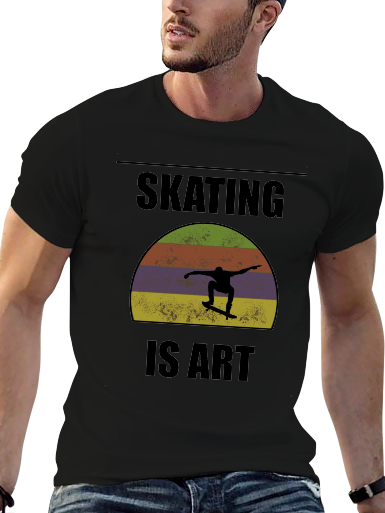 Skating is Art Graphic Tee - Black T-Shirt