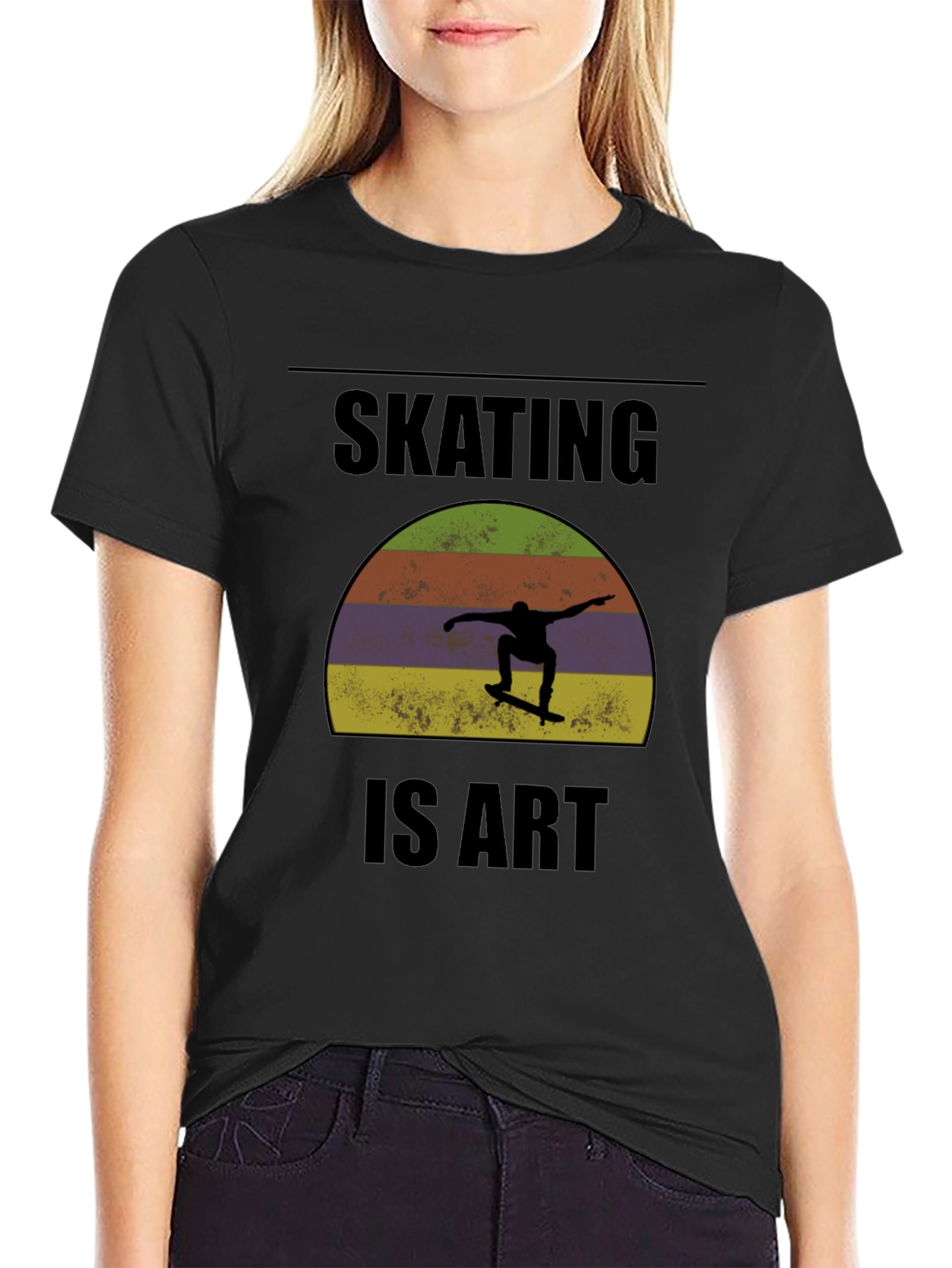 Skating is Art Graphic Tee - Black T-Shirt