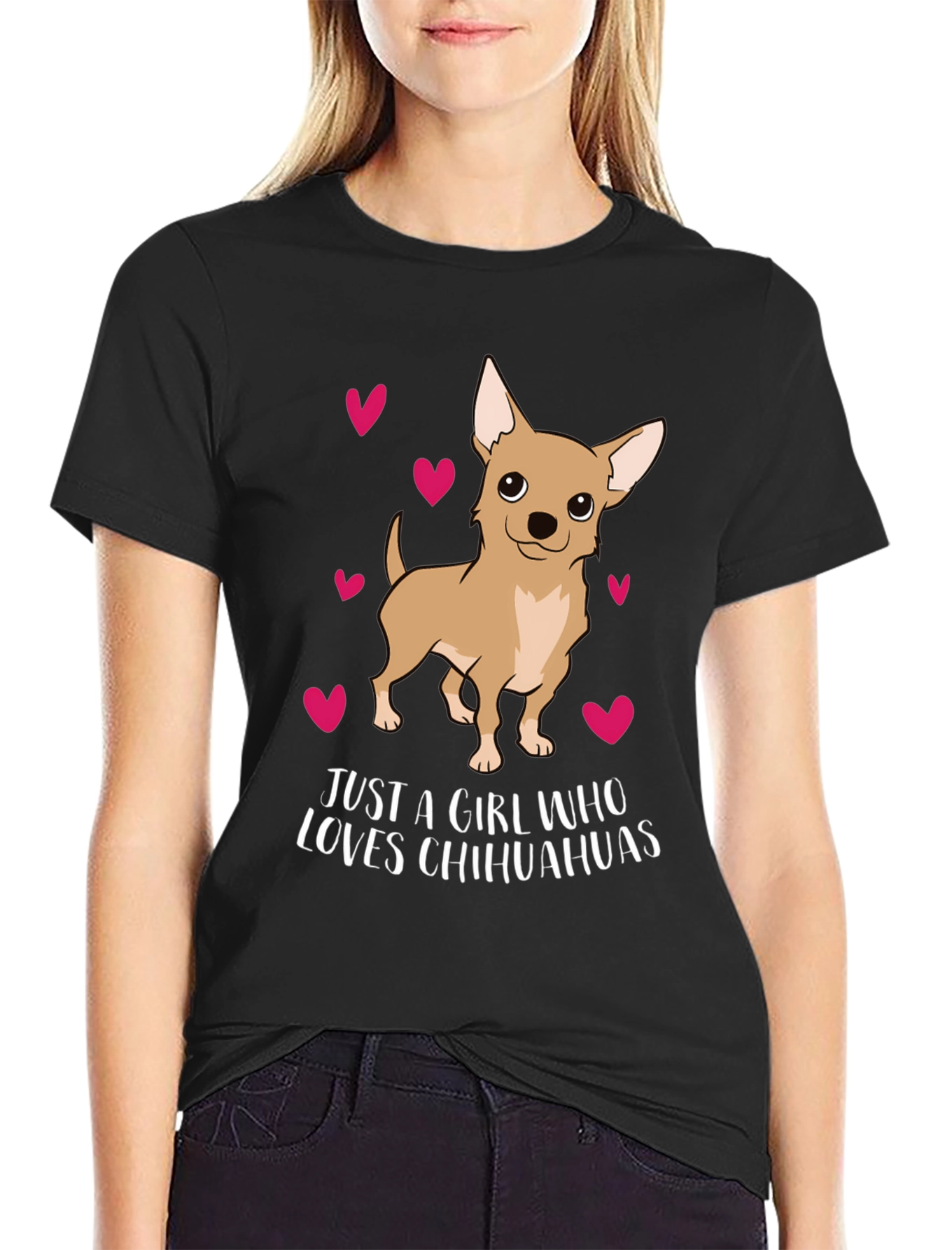 Chihuahua Lover T-Shirt Cute Dog Hearts