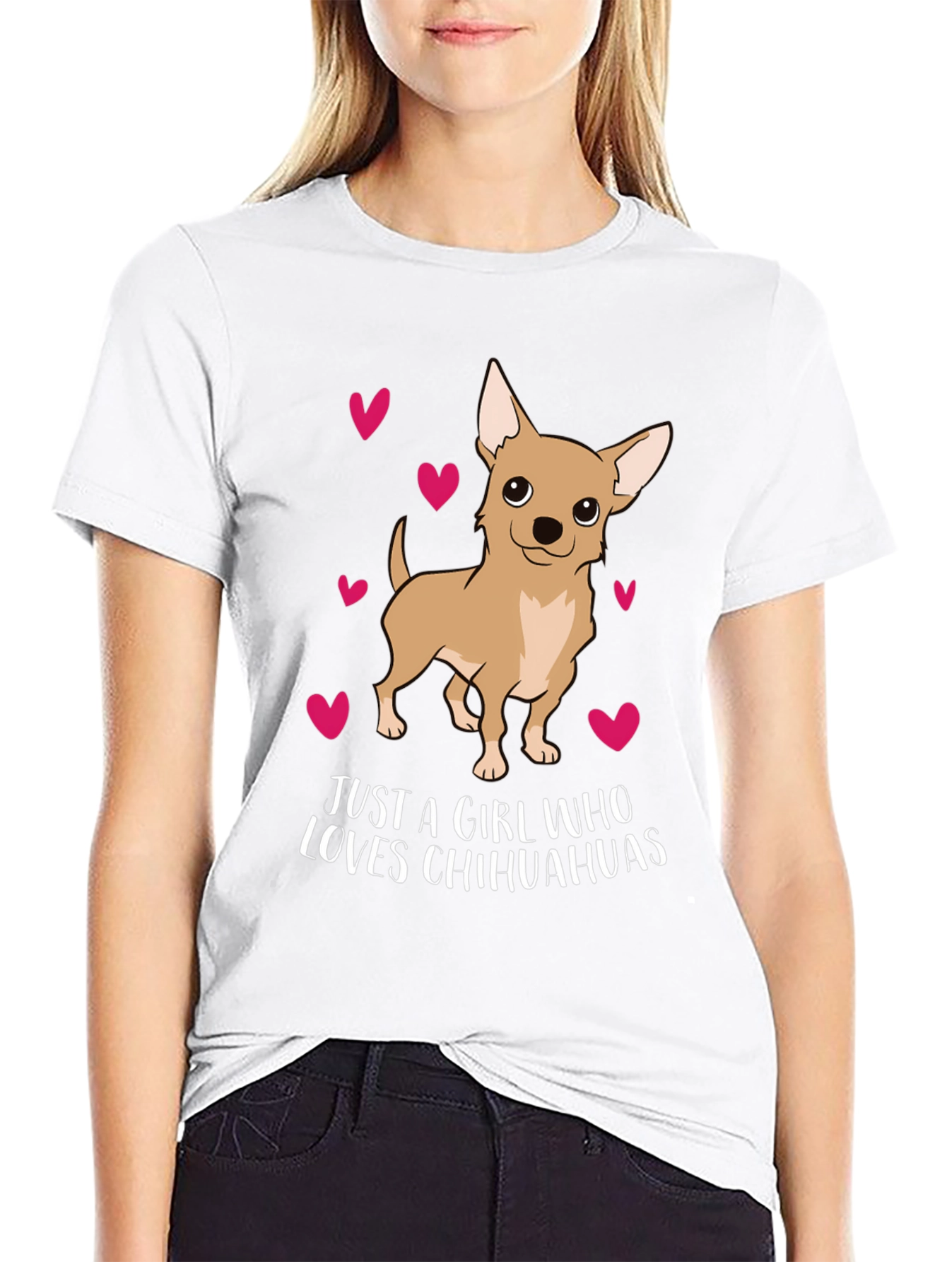 Chihuahua Lover T-Shirt Cute Dog Hearts