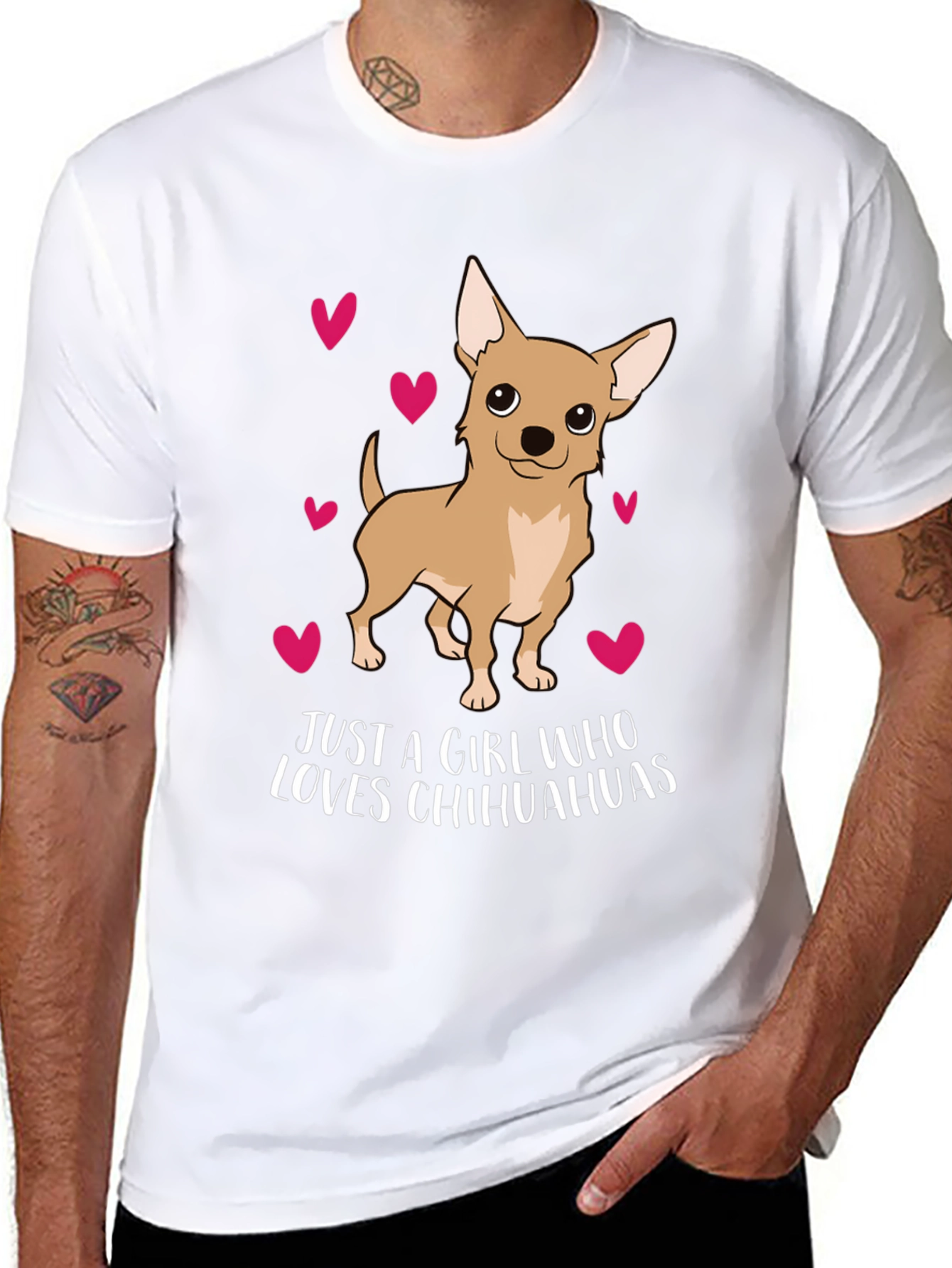 Chihuahua Lover T-Shirt Cute Dog Hearts