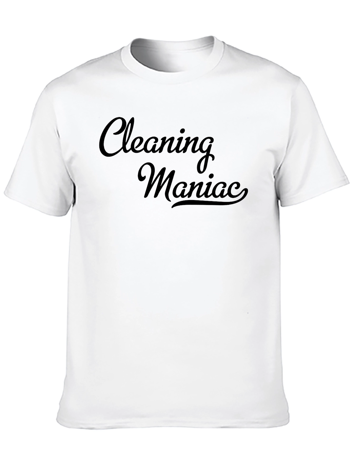Cleaning Maniac Graphic Print T-Shirt - Black
