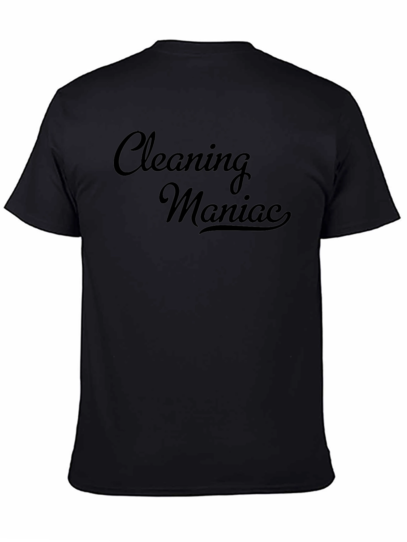Cleaning Maniac Graphic Print T-Shirt - Black