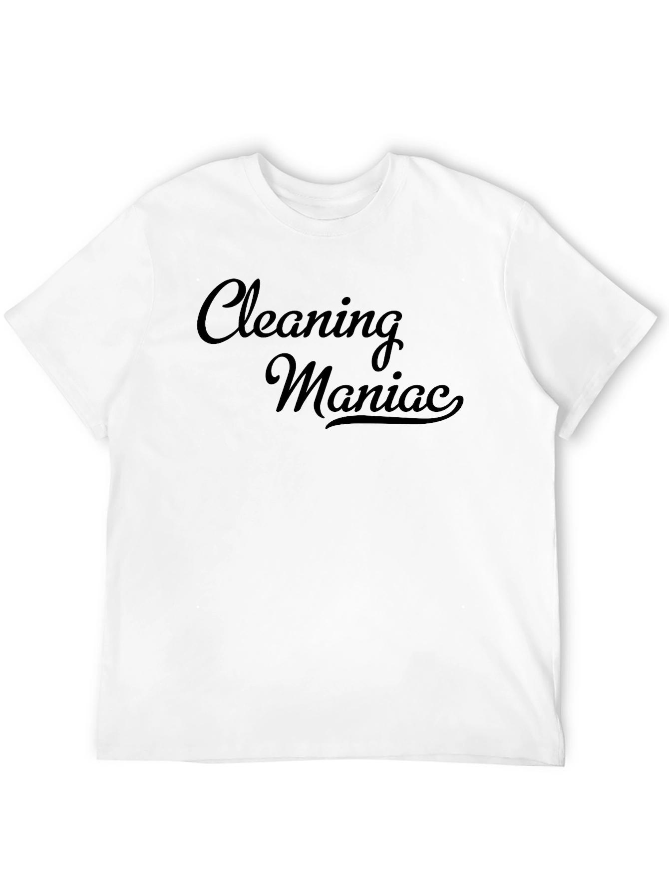 Cleaning Maniac Graphic Print T-Shirt - Black