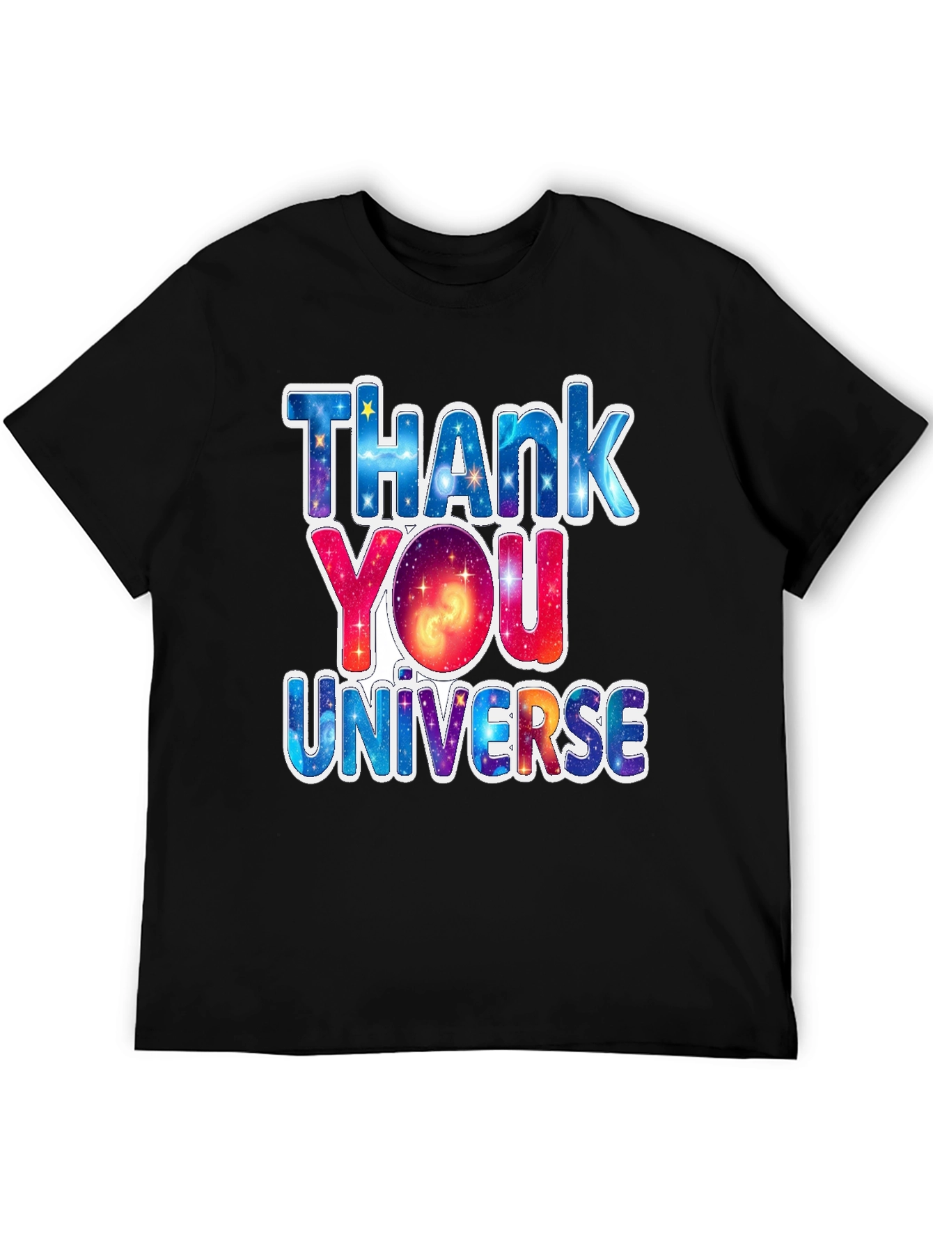 Thank You Universe Graphic Tee - Black Cotton T-Shirt