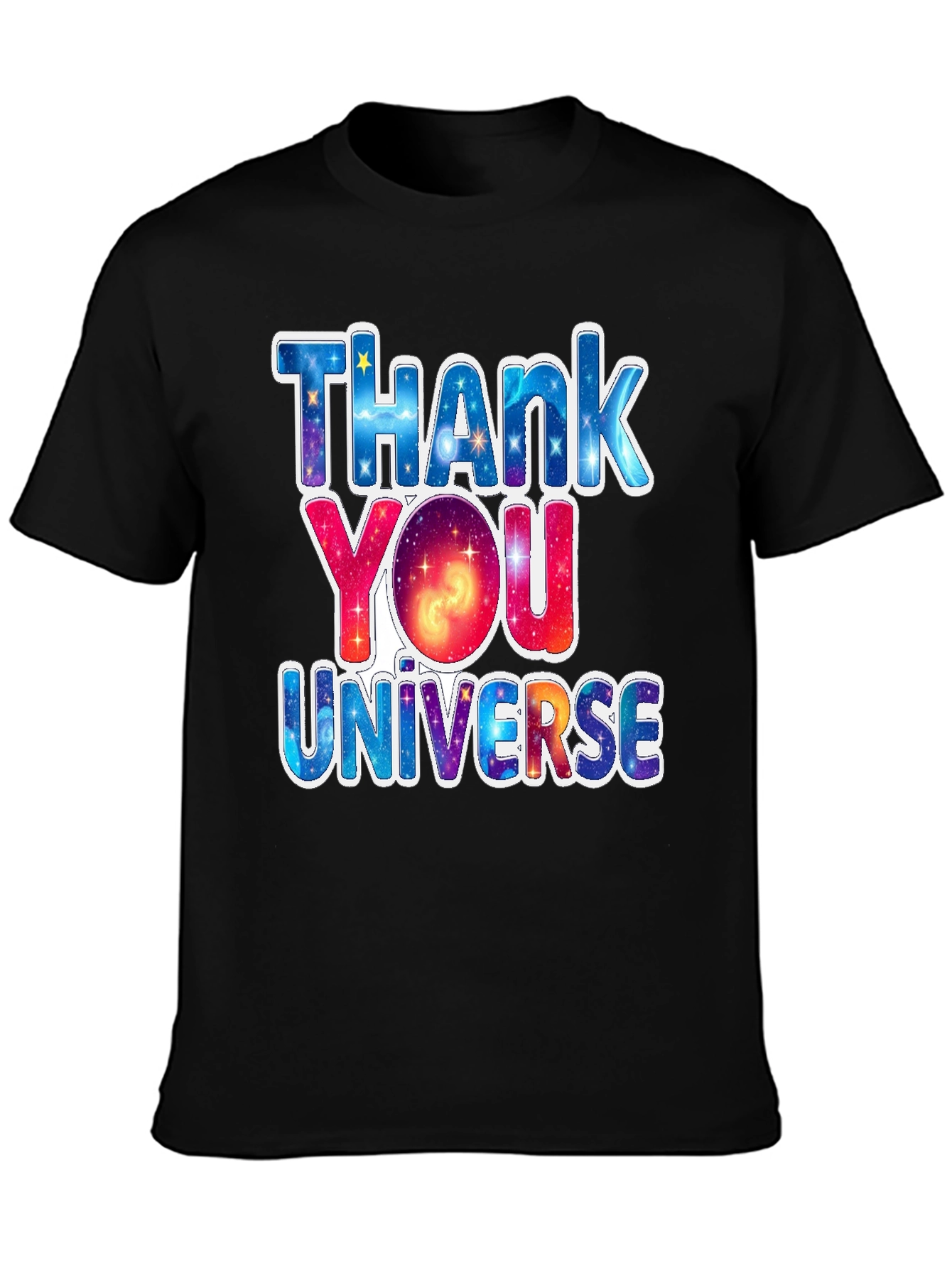 Thank You Universe Graphic Tee - Black Cotton T-Shirt