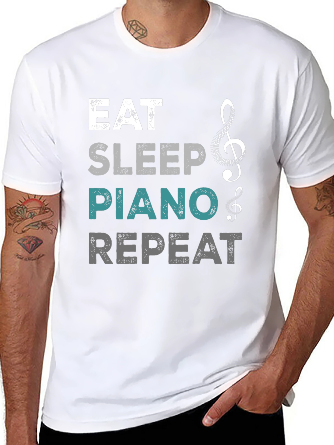 Eat Sleep Piano Repeat Graphic Tee