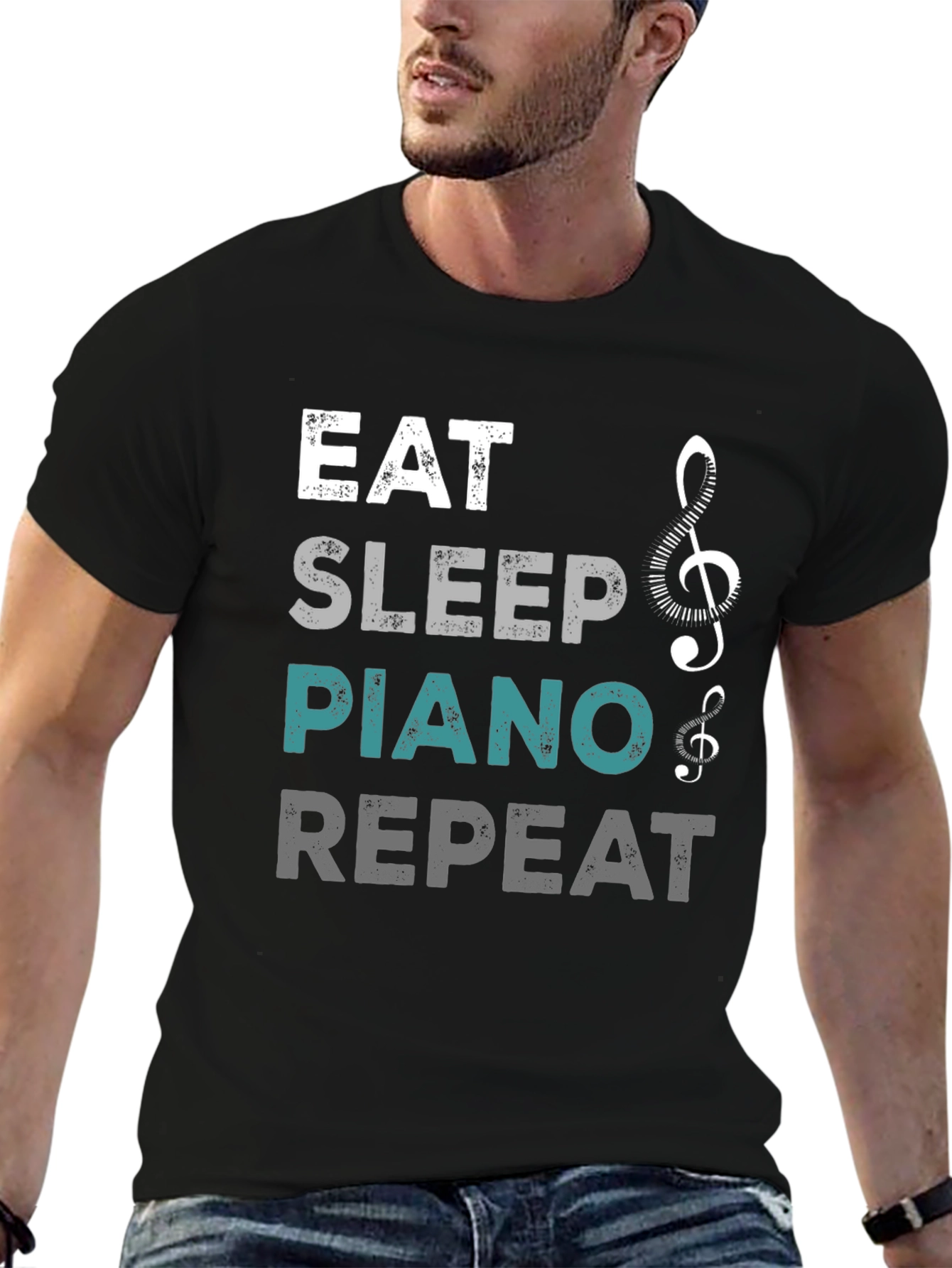 Eat Sleep Piano Repeat Graphic Tee