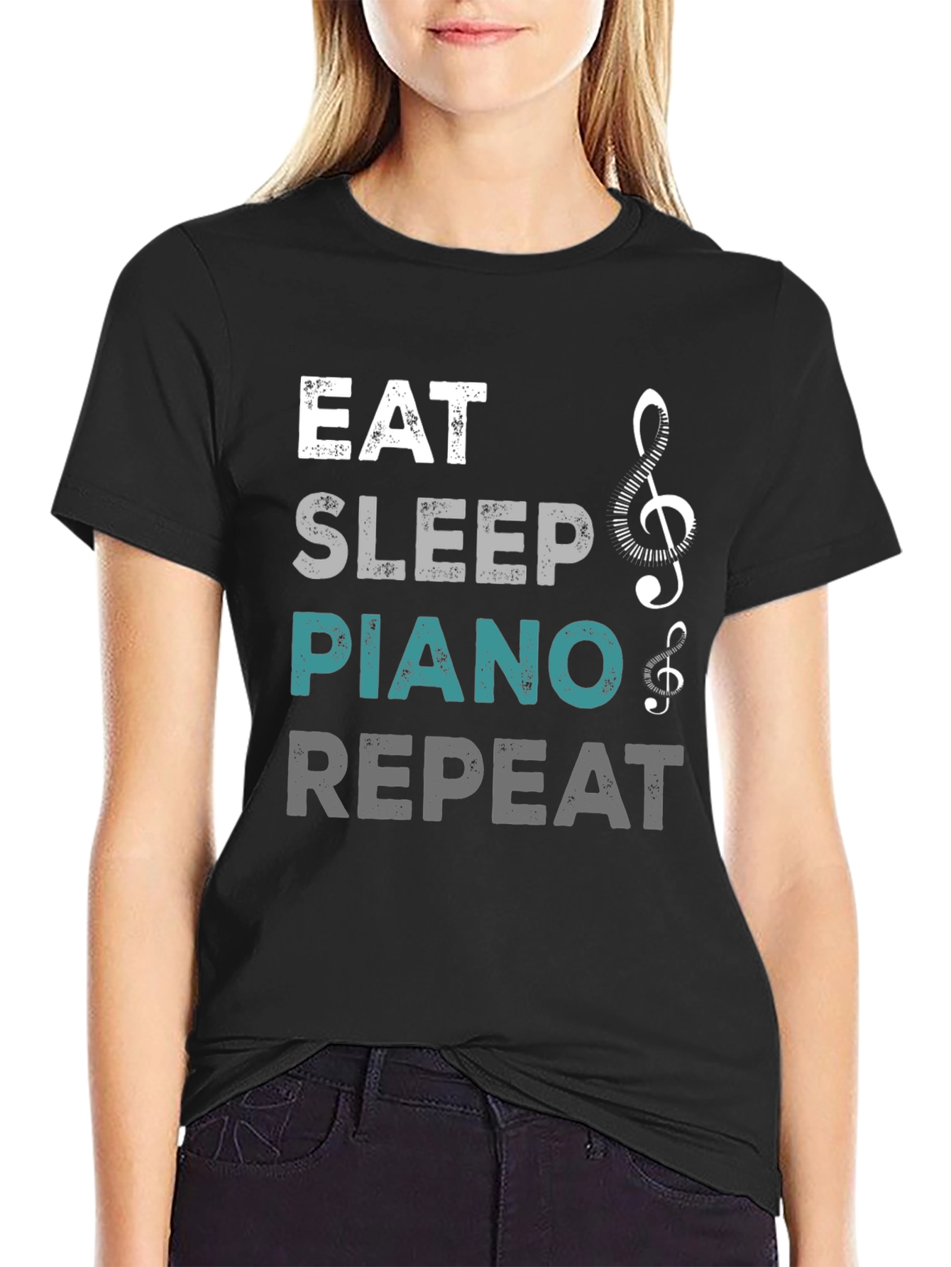 Eat Sleep Piano Repeat Graphic Tee