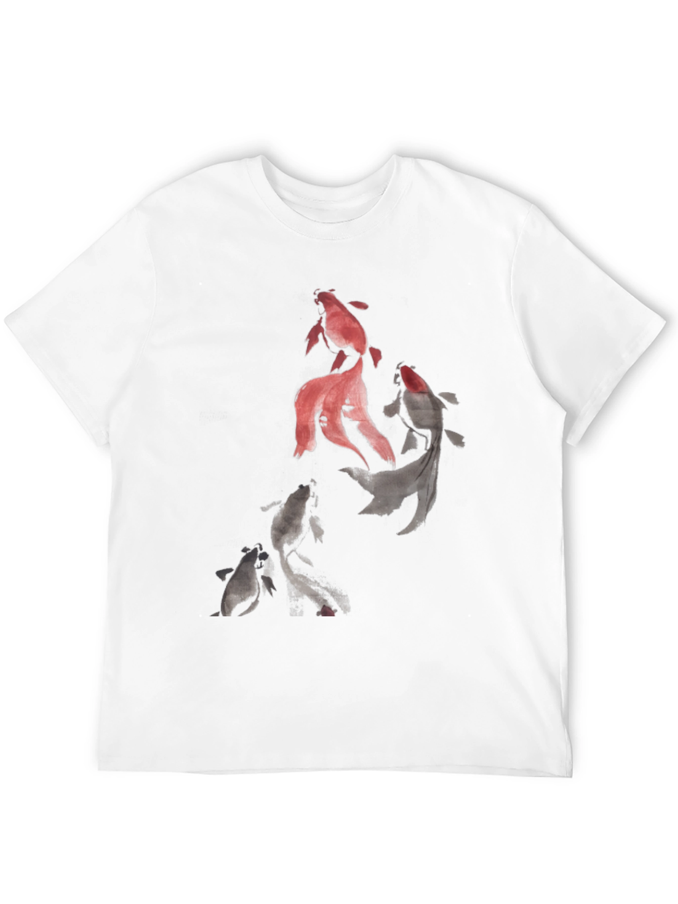 Koi Fish Graphic Print Black T-Shirt