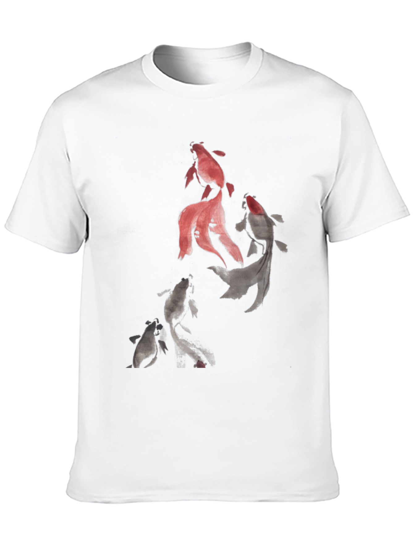 Koi Fish Graphic Print Black T-Shirt