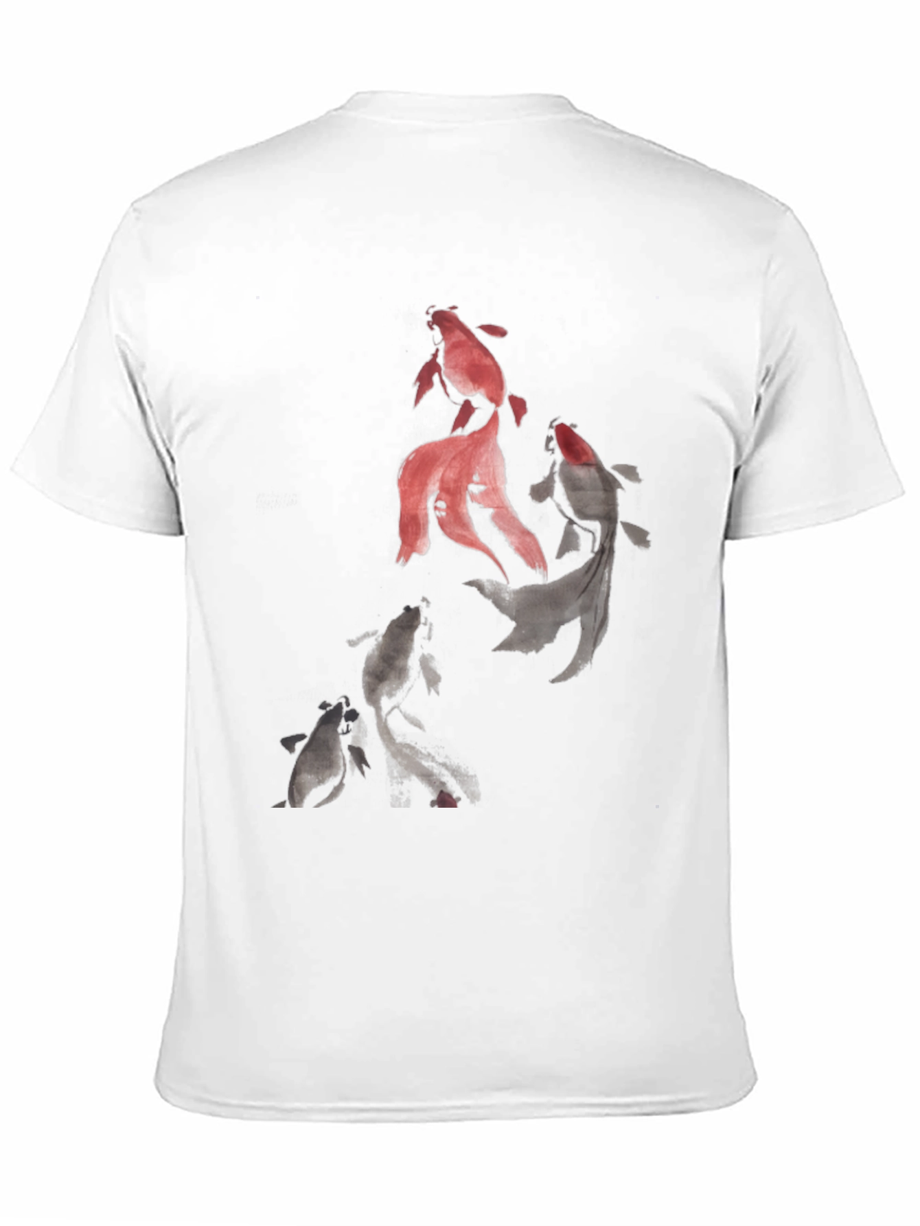 Koi Fish Graphic Print Black T-Shirt