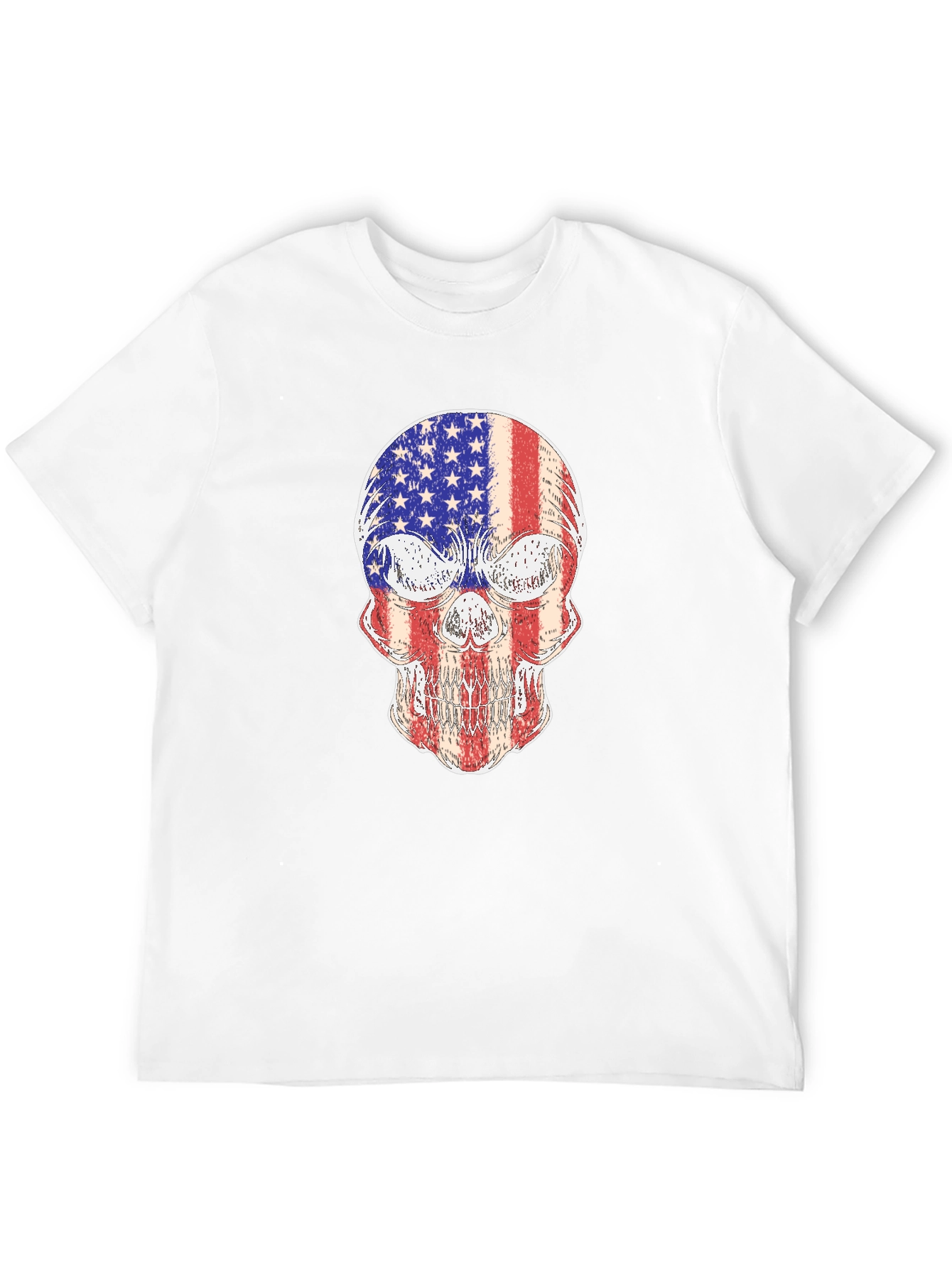 American Flag Skull Graphic Tee - Patriotic Pride