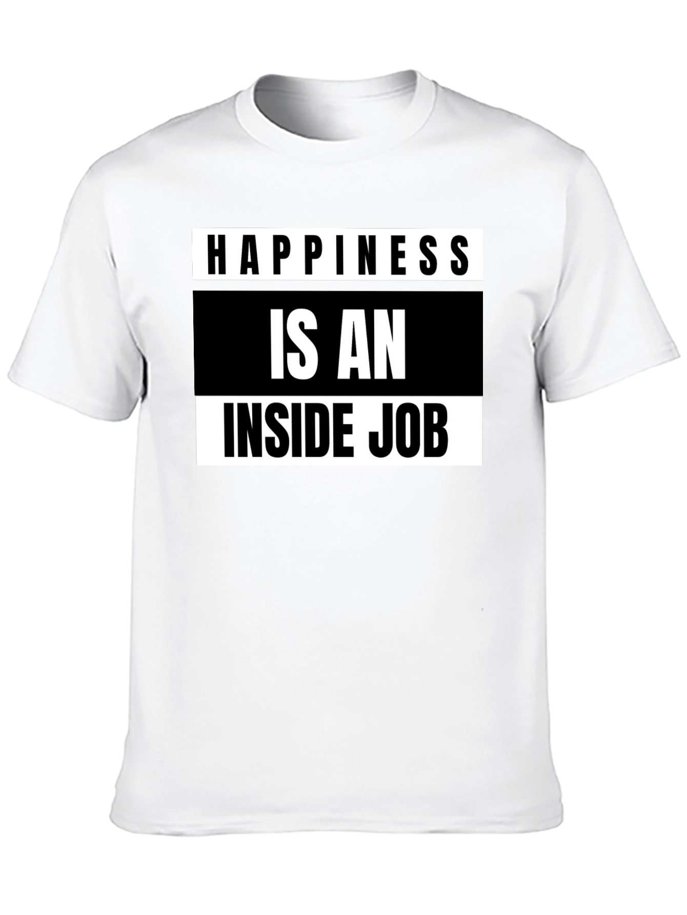Happiness Inside Job Black Graphic Tee