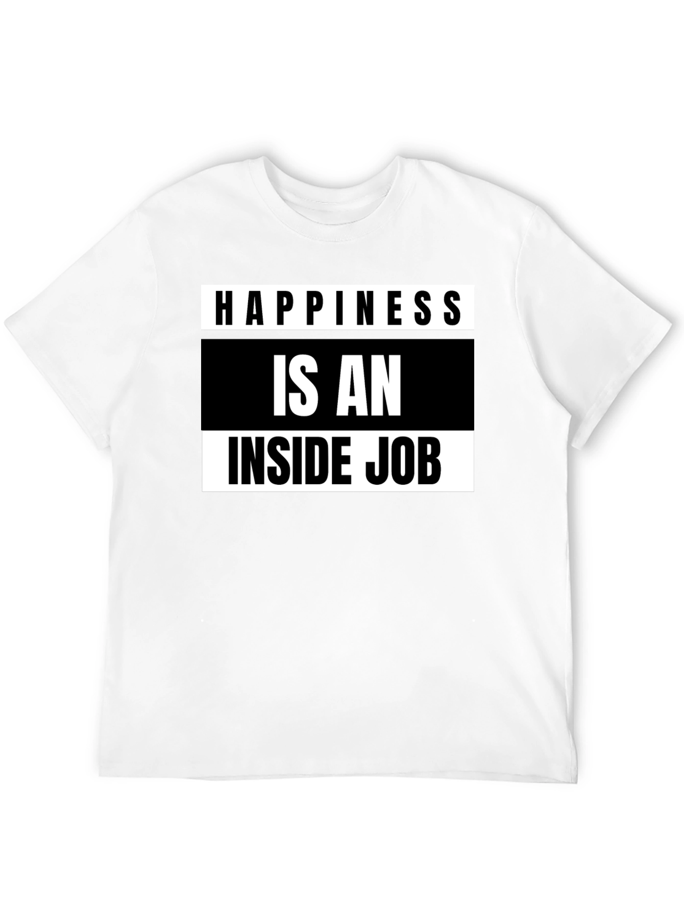 Happiness Inside Job Black Graphic Tee