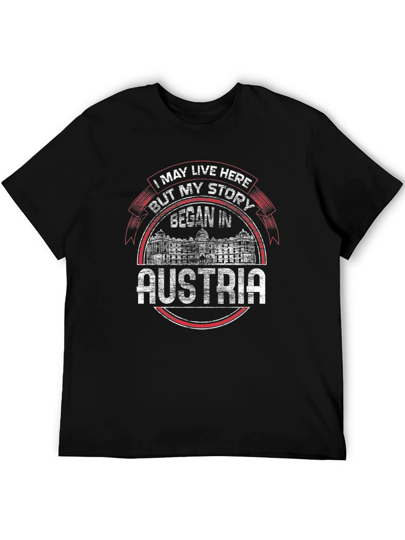 Austria Story Mens Black Graphic Tee