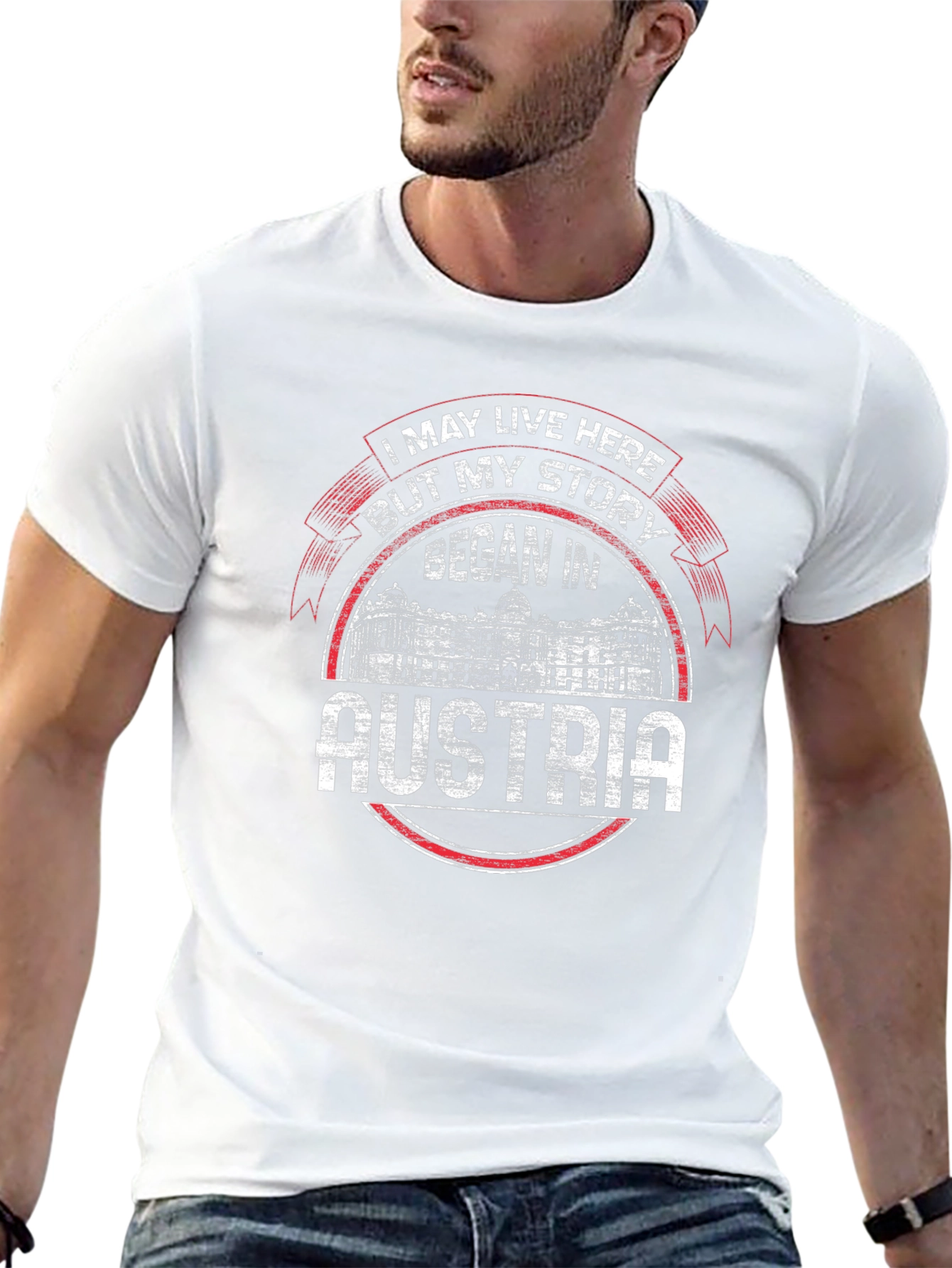 Austria Story Mens Black Graphic Tee