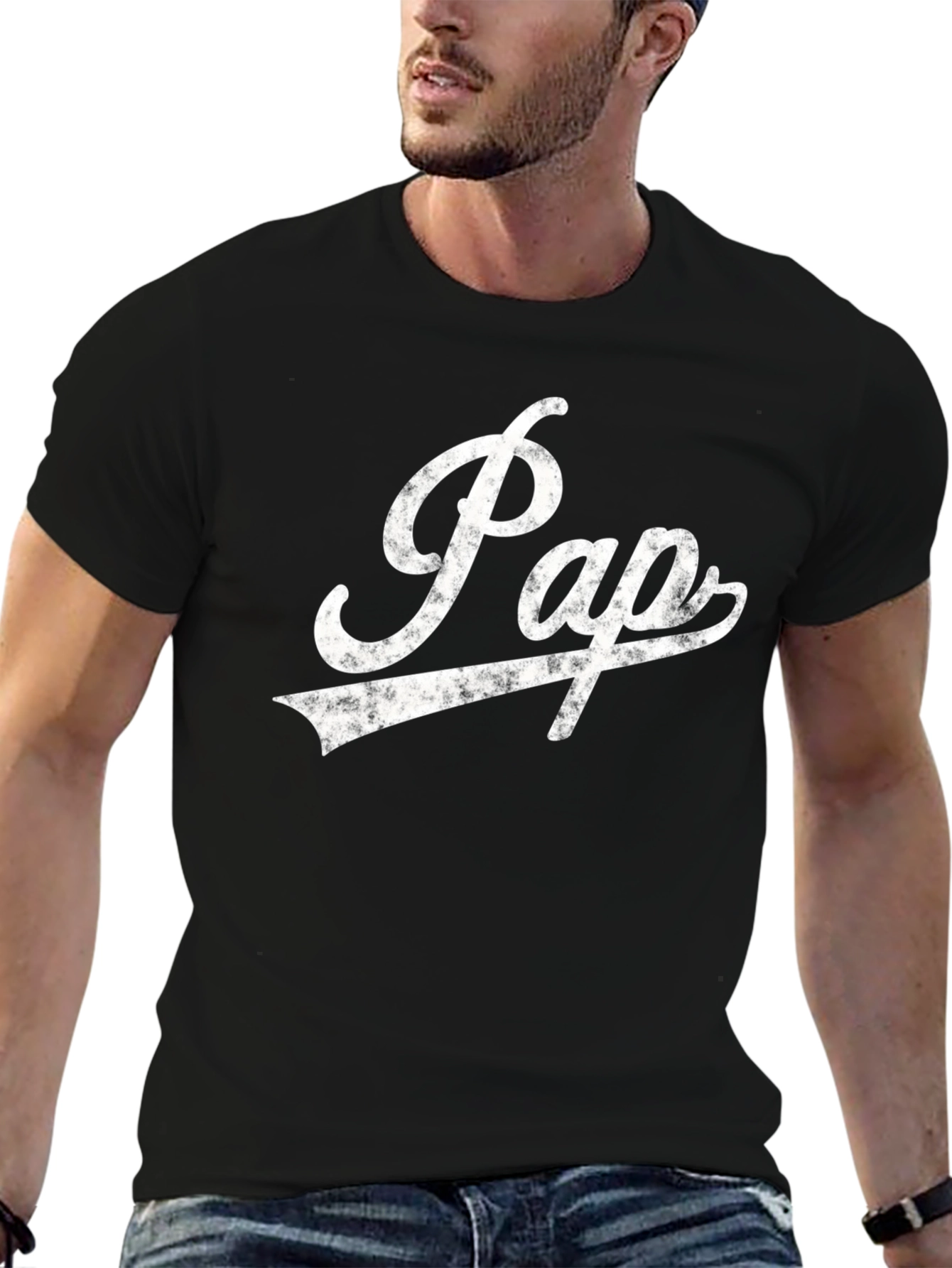 Retro Pap Graphic T-Shirt - Black
