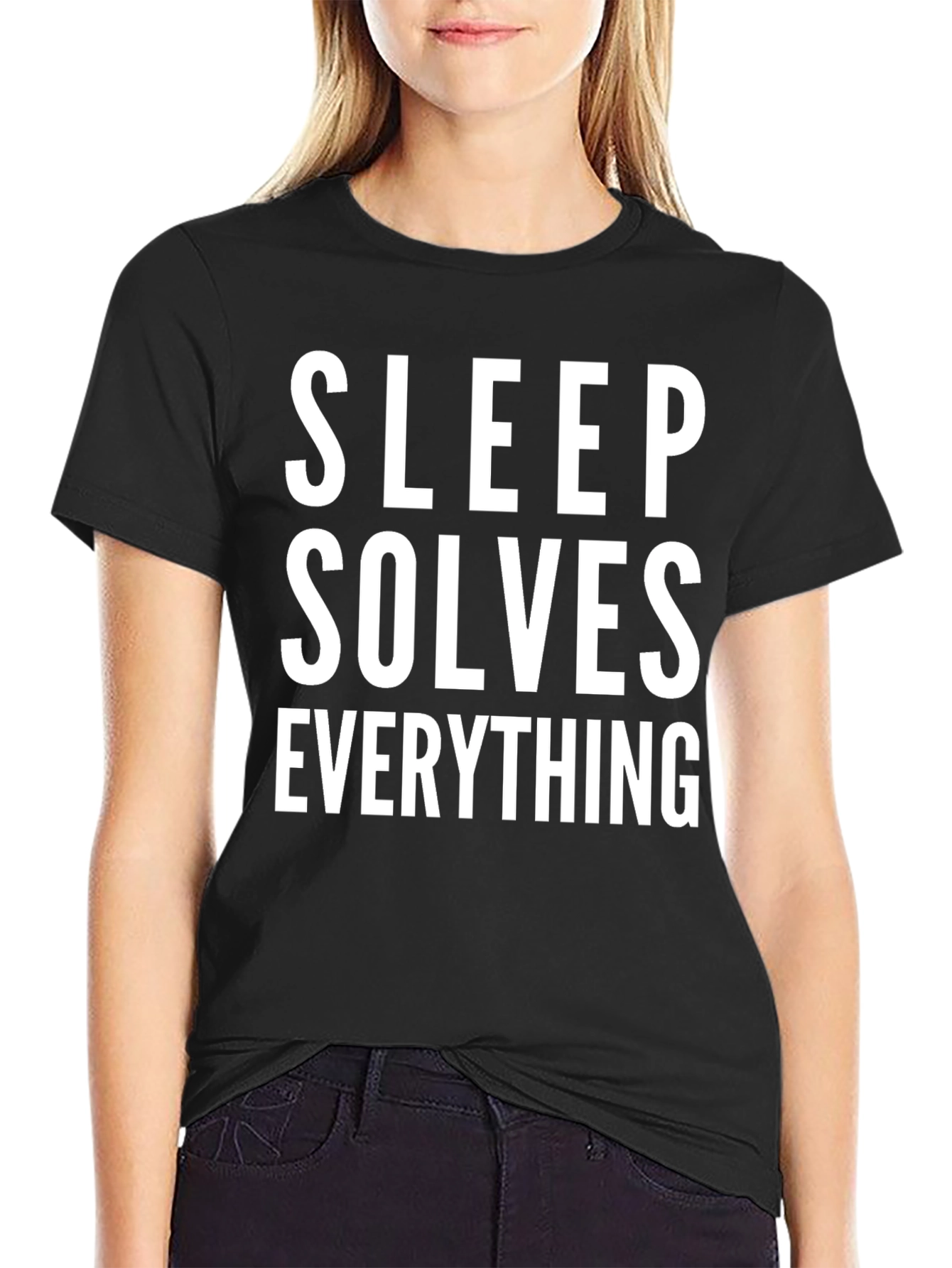 Sleep Solves Everything T-Shirt Funny Slogan Tee