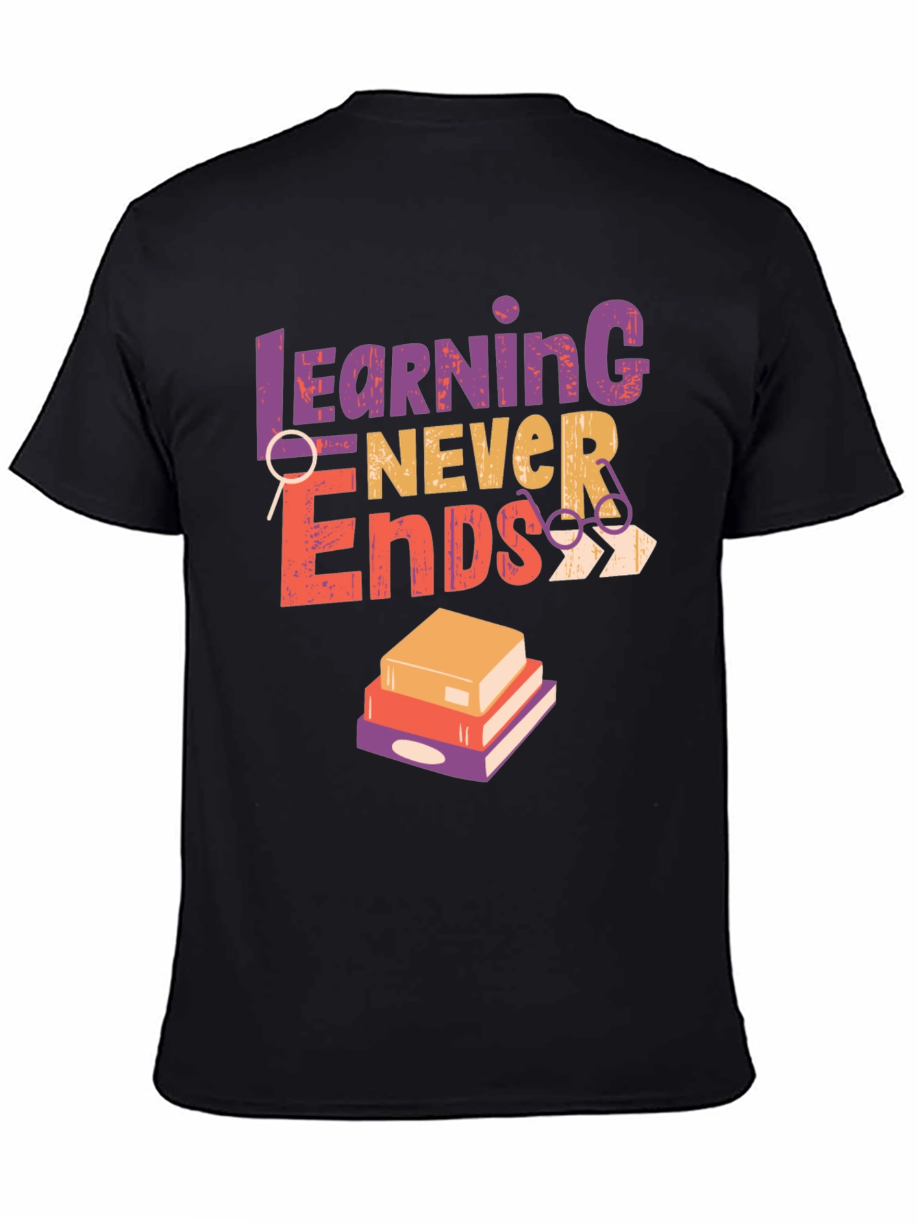 Learning Never Ends Graphic Tee - Black