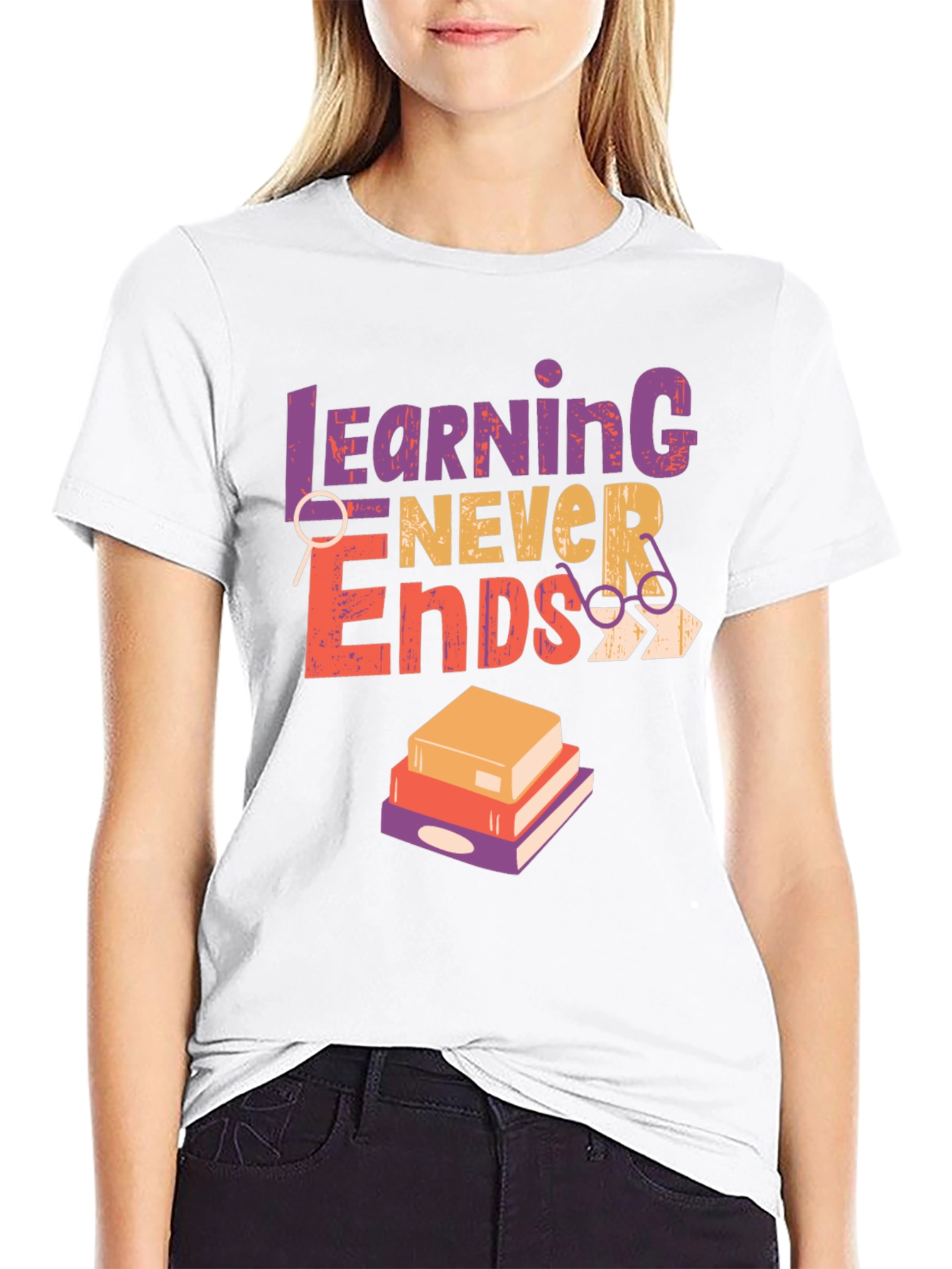 Learning Never Ends Graphic Tee - Black