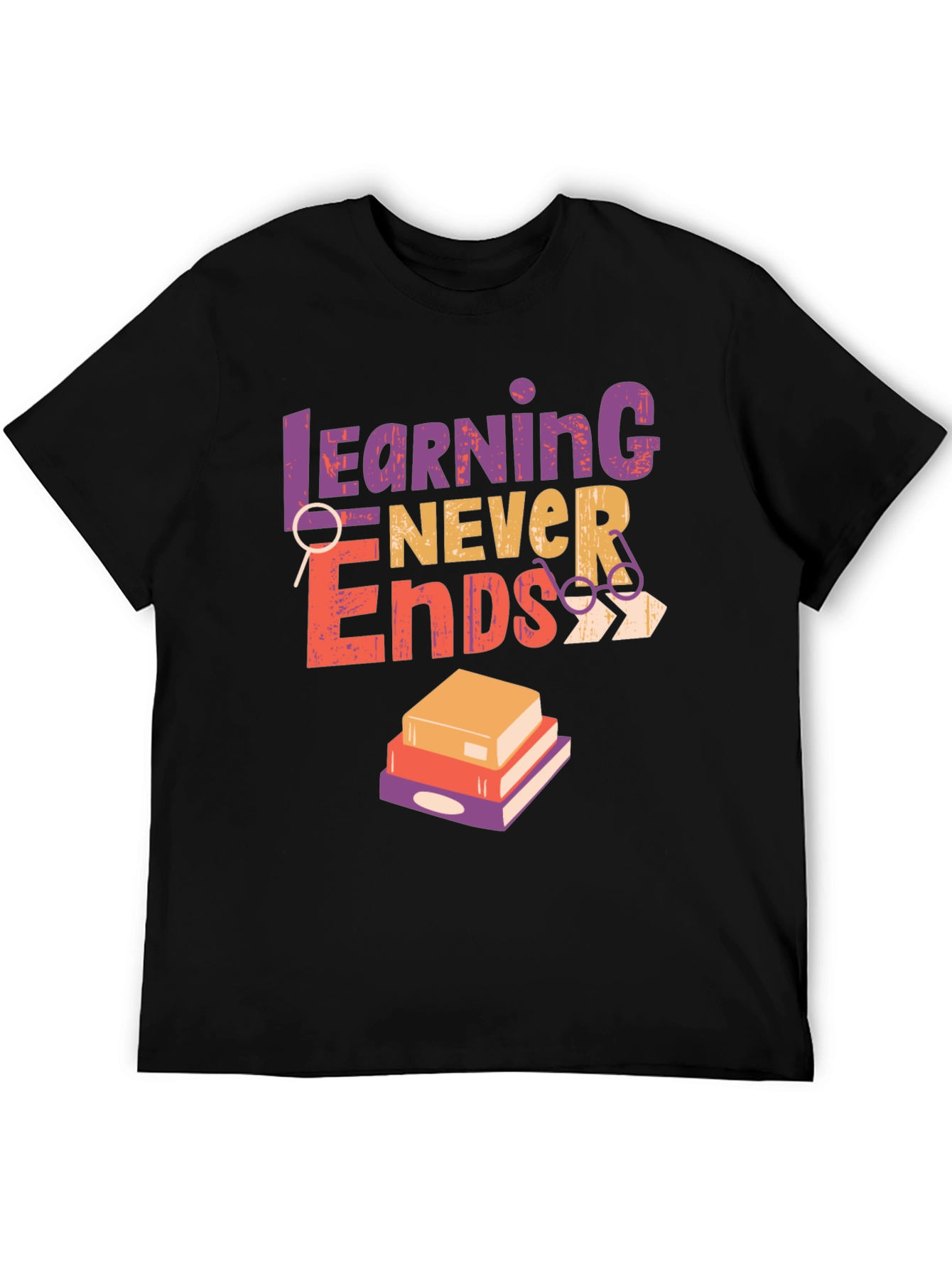 Learning Never Ends Graphic Tee - Black