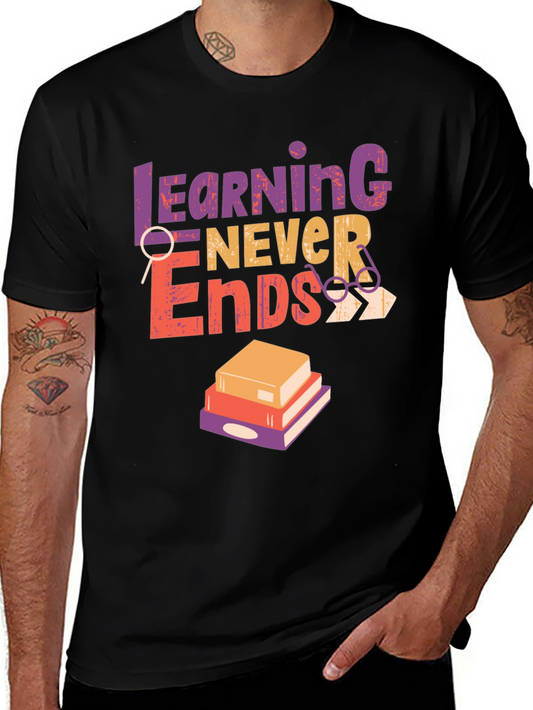Learning Never Ends Graphic Tee - Black