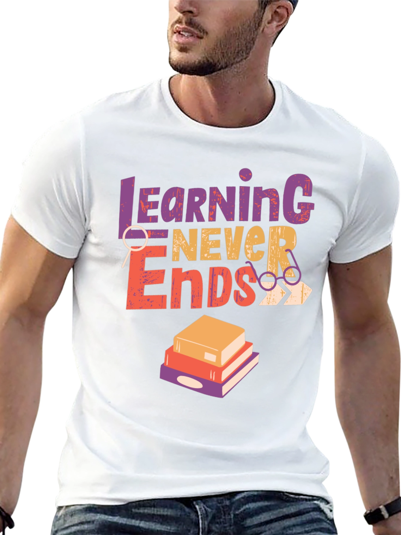 Learning Never Ends Graphic Tee - Black